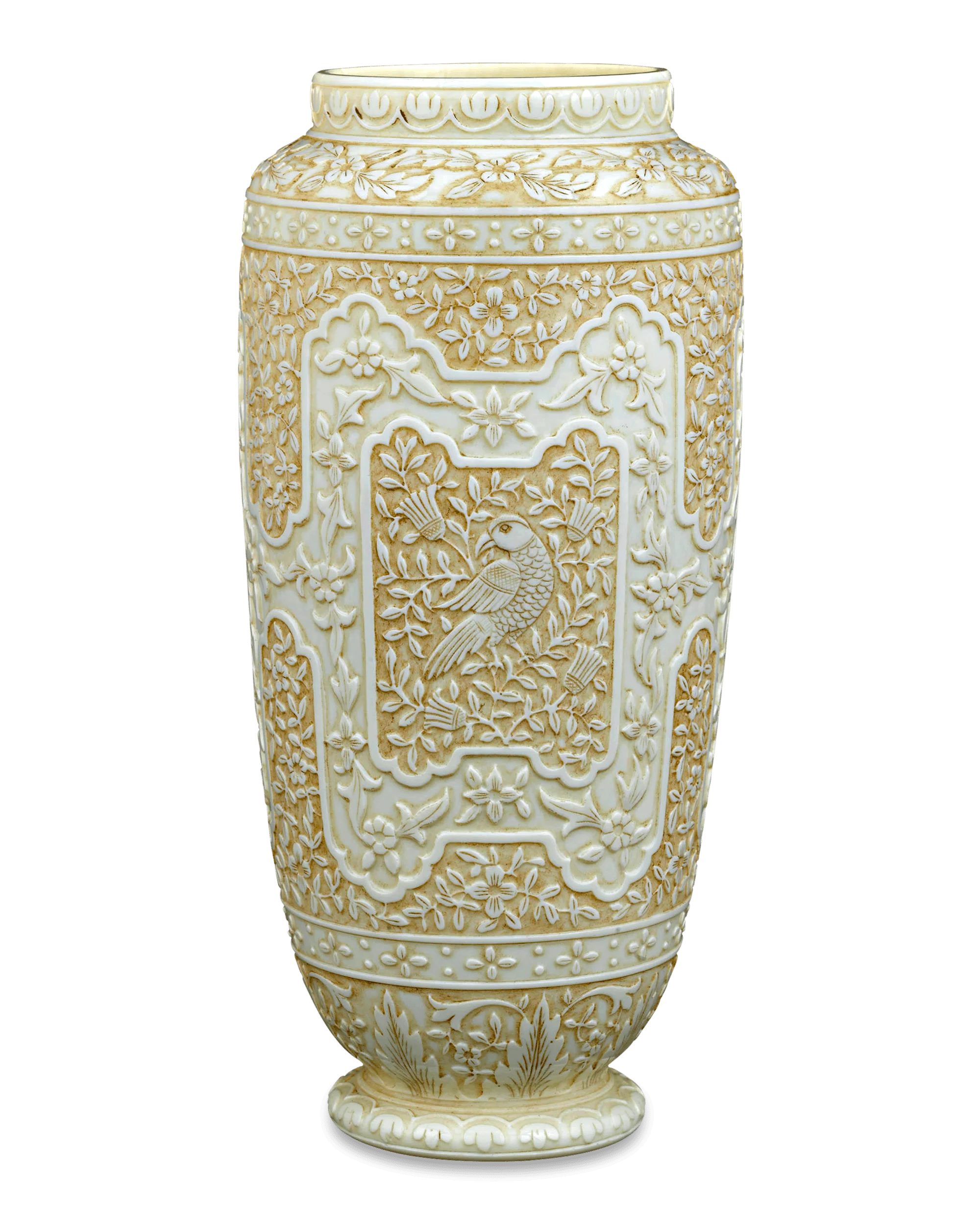 Ivory Cameo Glass Vases by Webb - Image 2