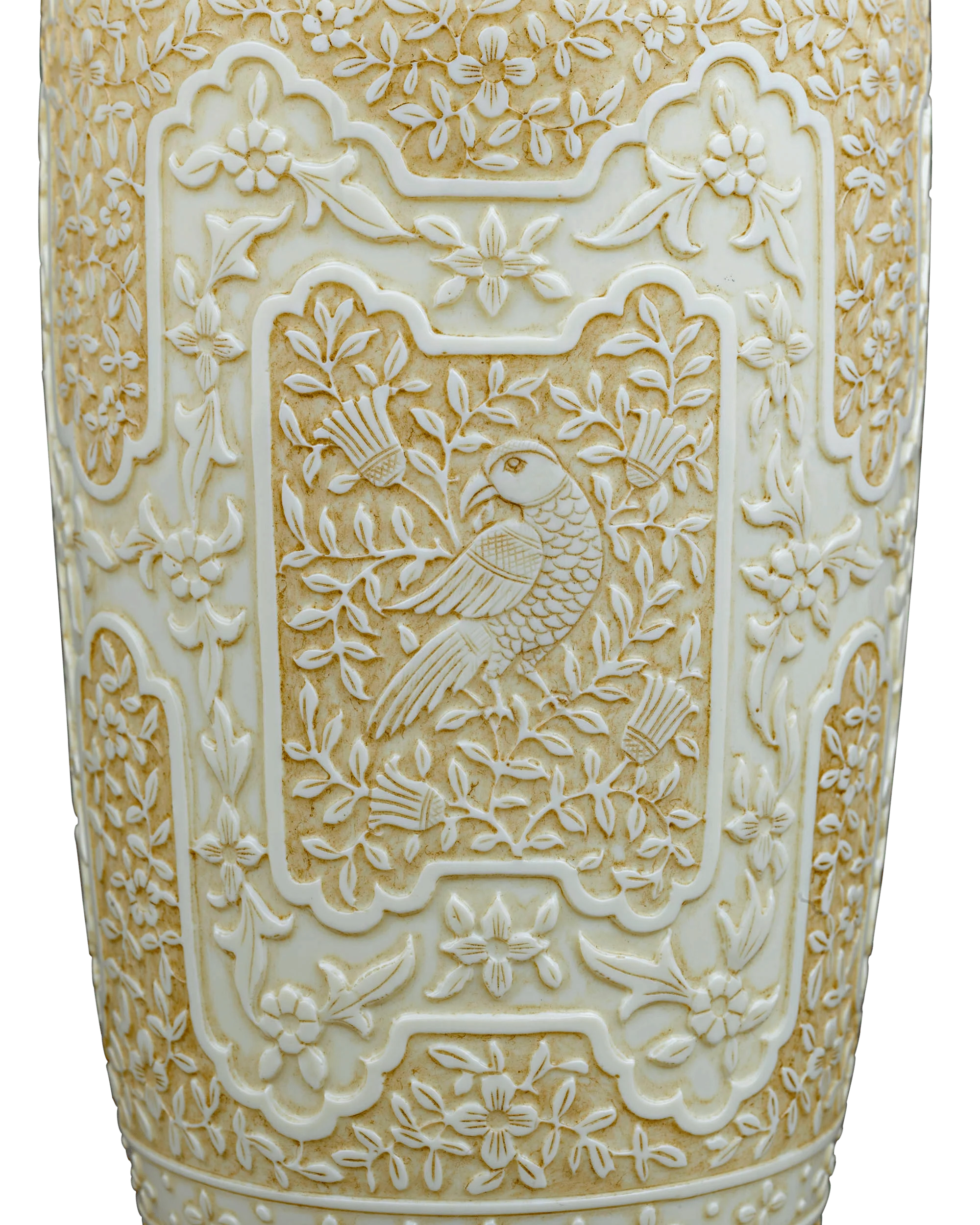 Ivory Cameo Glass Vases by Webb - Image 5