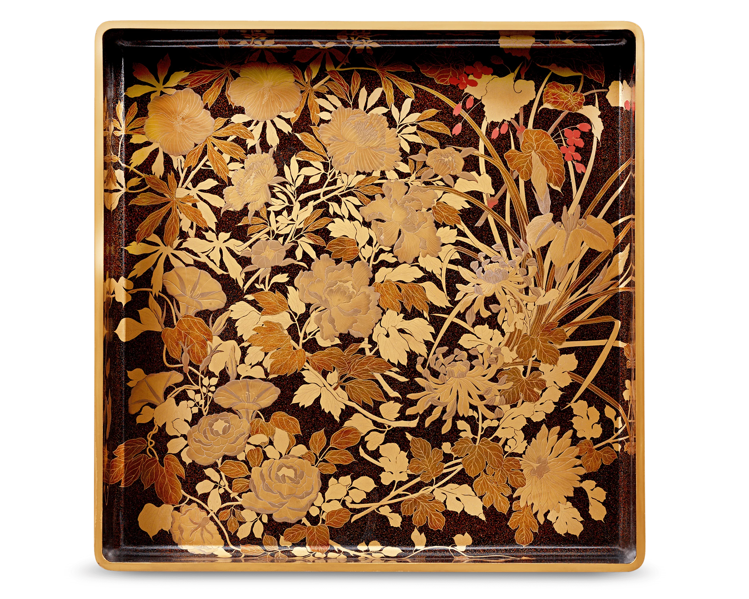 Japanese Lacquer and Gold Tray