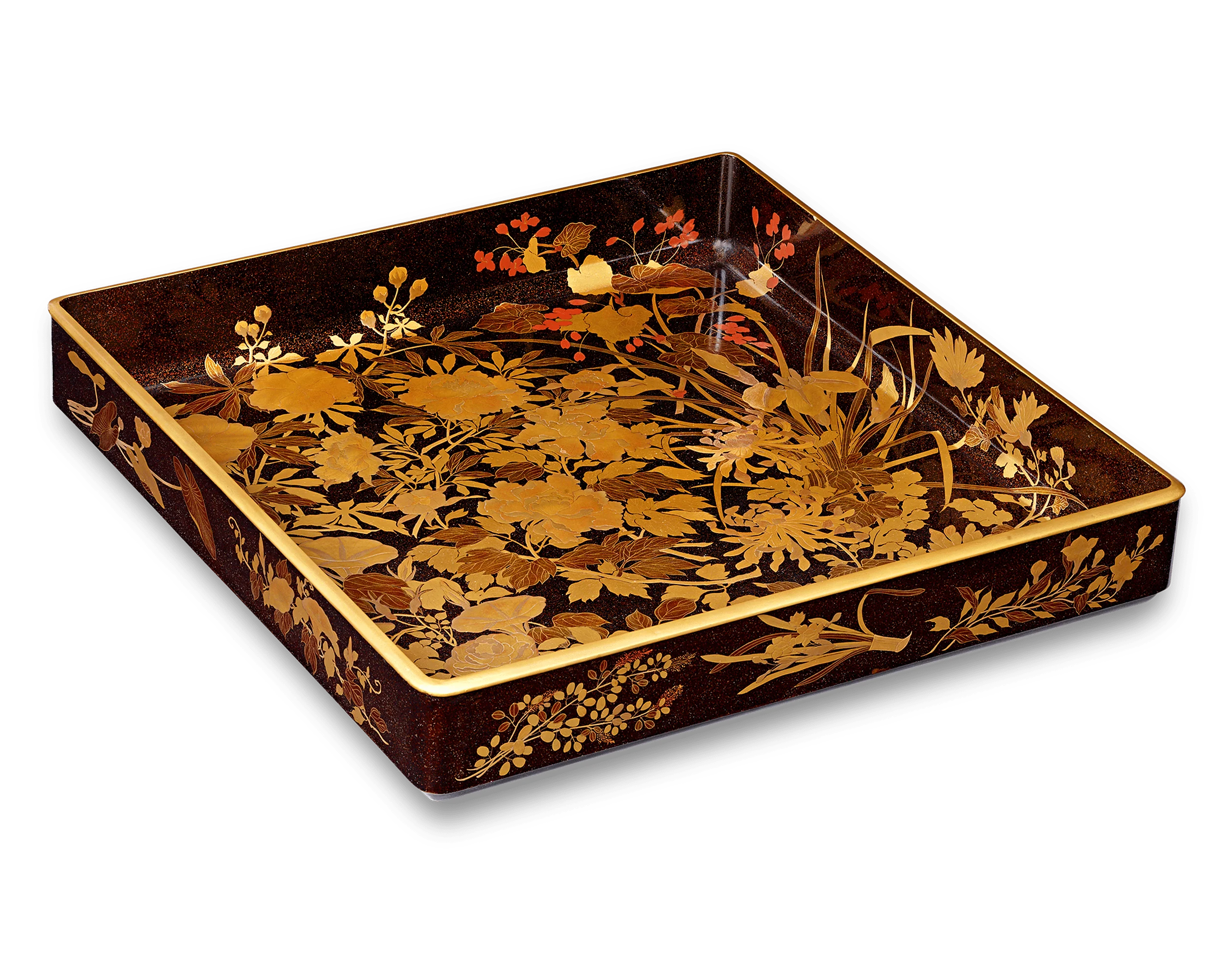 Japanese Lacquer and Gold Tray - Image 2