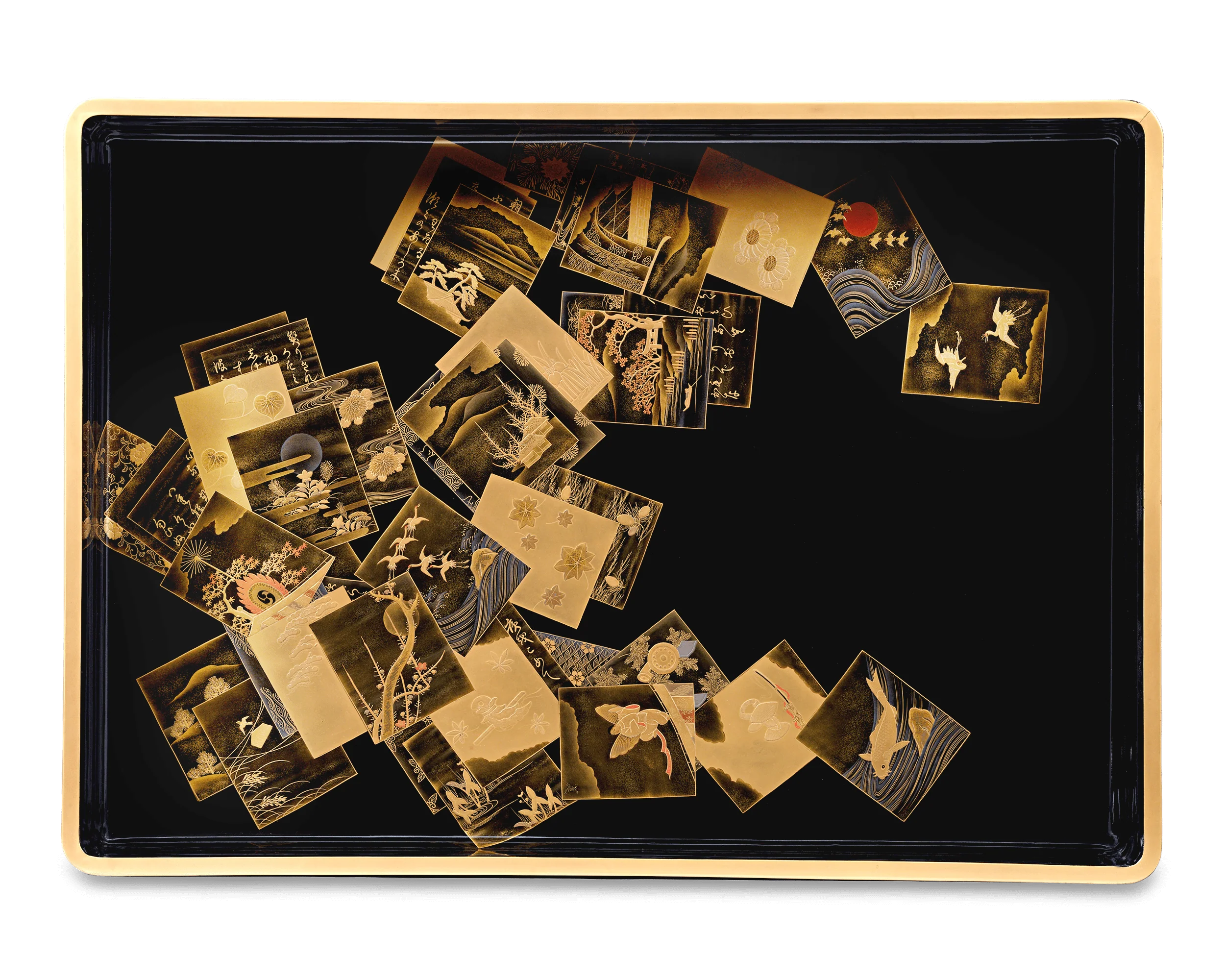 Japanese Lacquer Tray with Cards