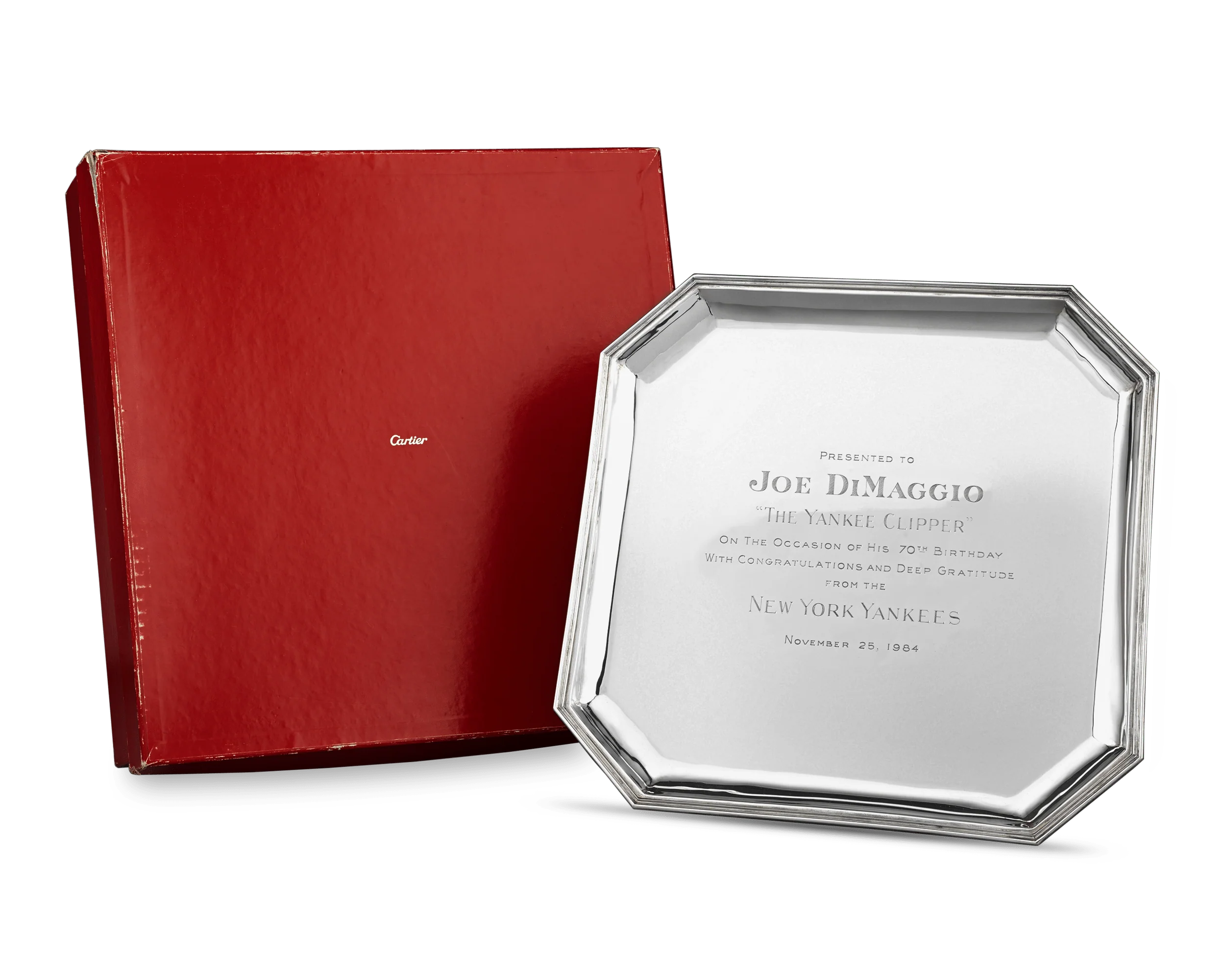 Joe DiMaggio Silver Presentation Tray by Cartier - Image 3