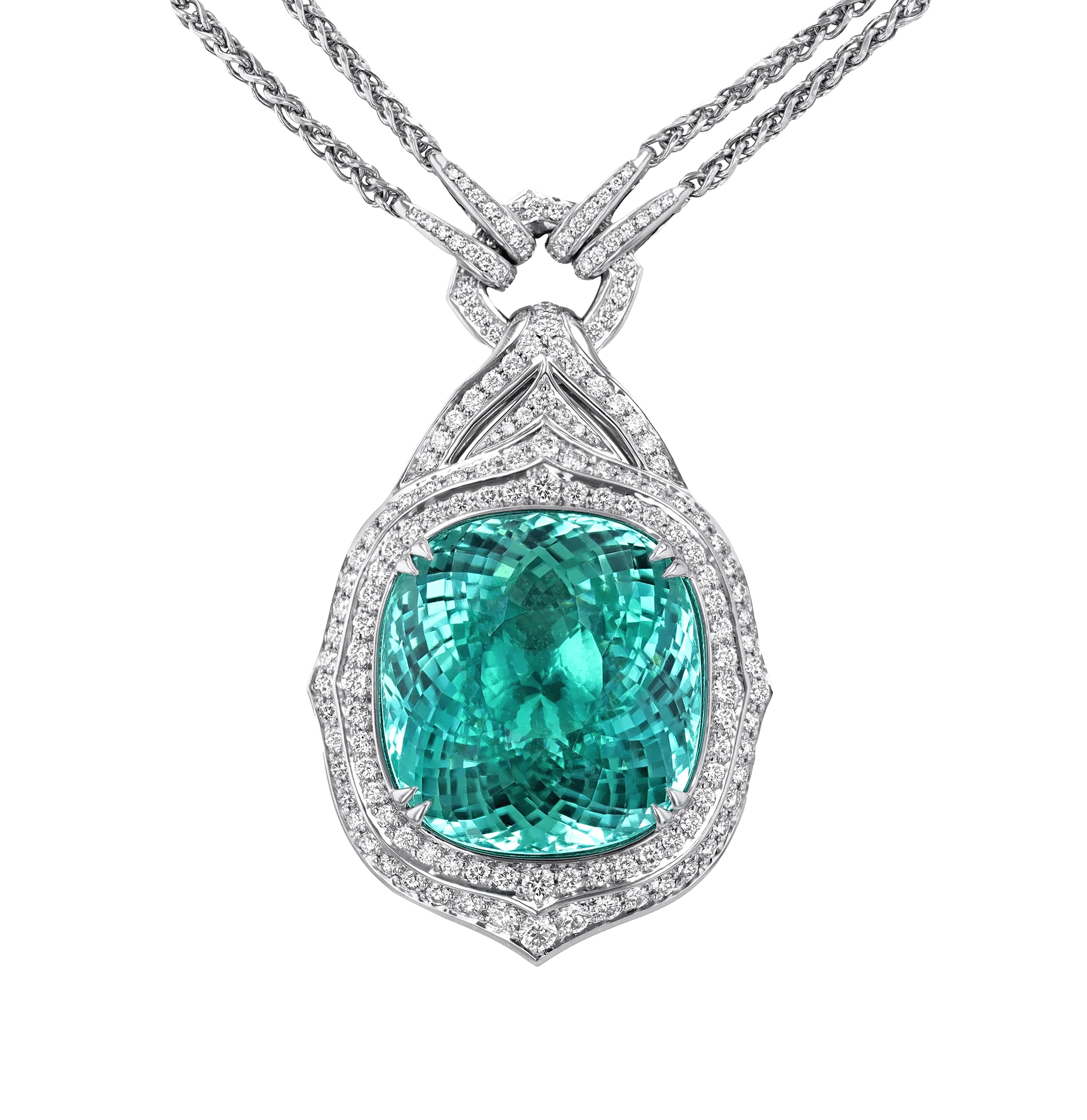 Kat Florence Paraiba Tourmaline Necklace, 76.53 Carats