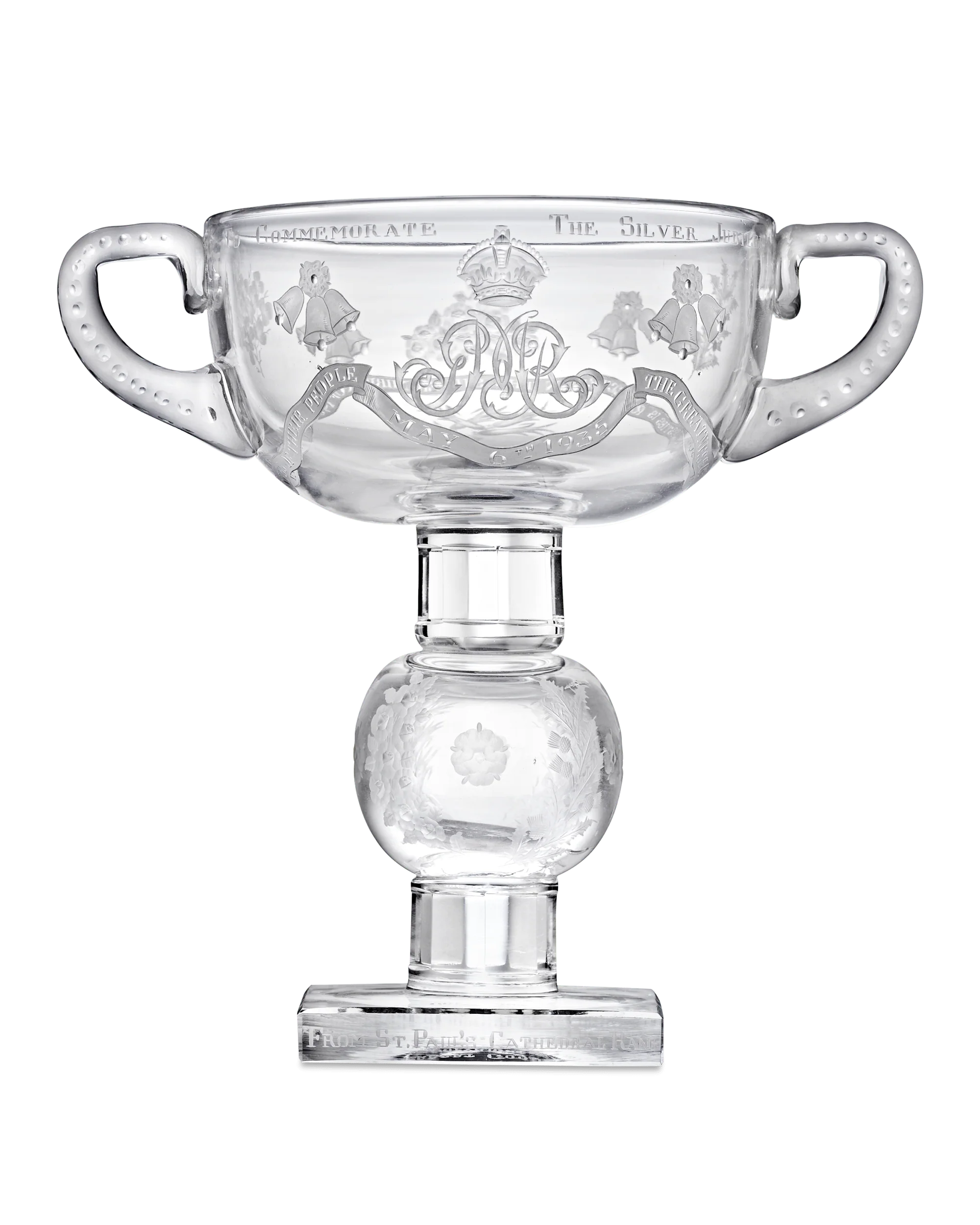 King George V Silver Jubilee Commemorative Glass Cup