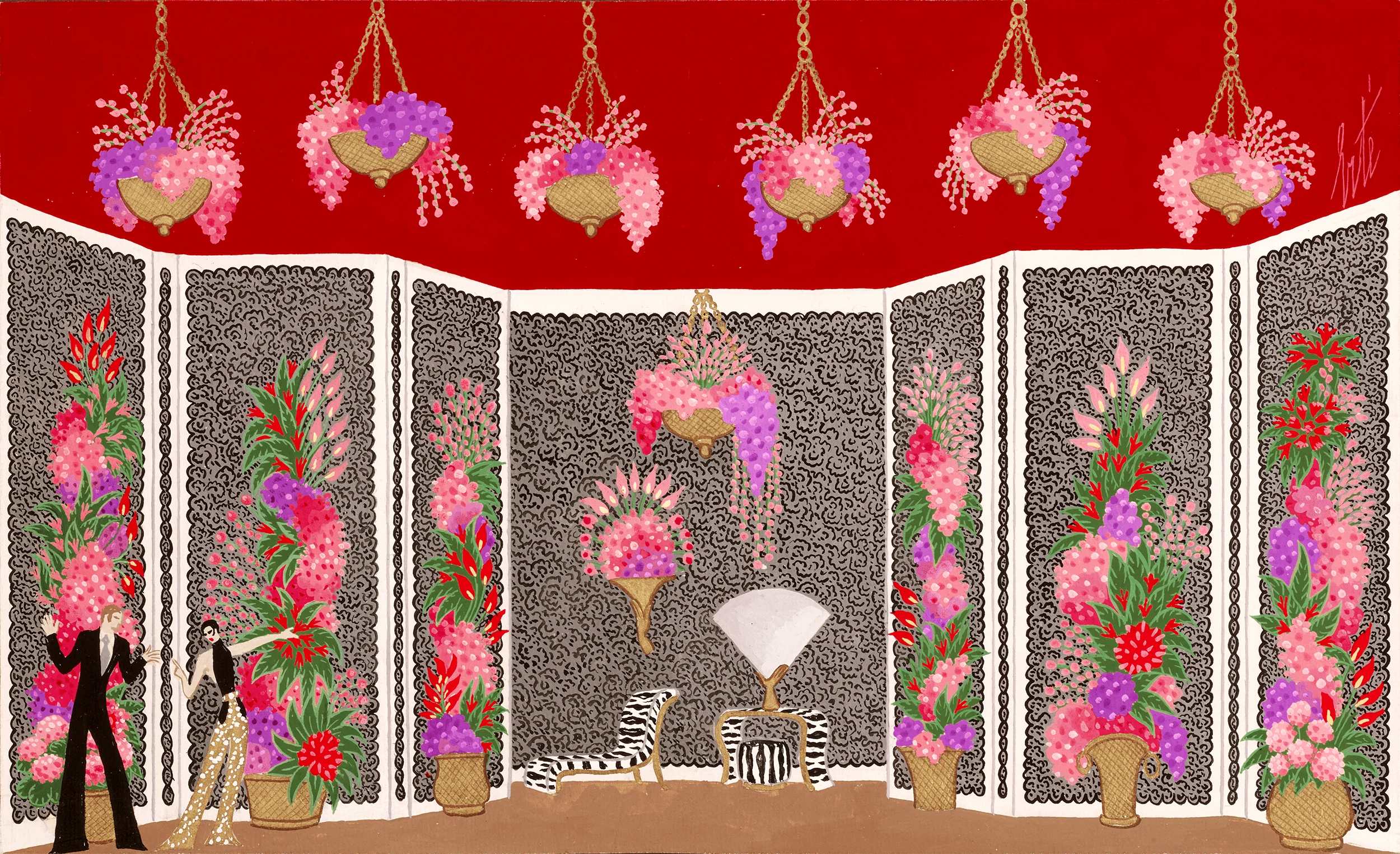 La loge de Zizi Jeanmaire by Erté