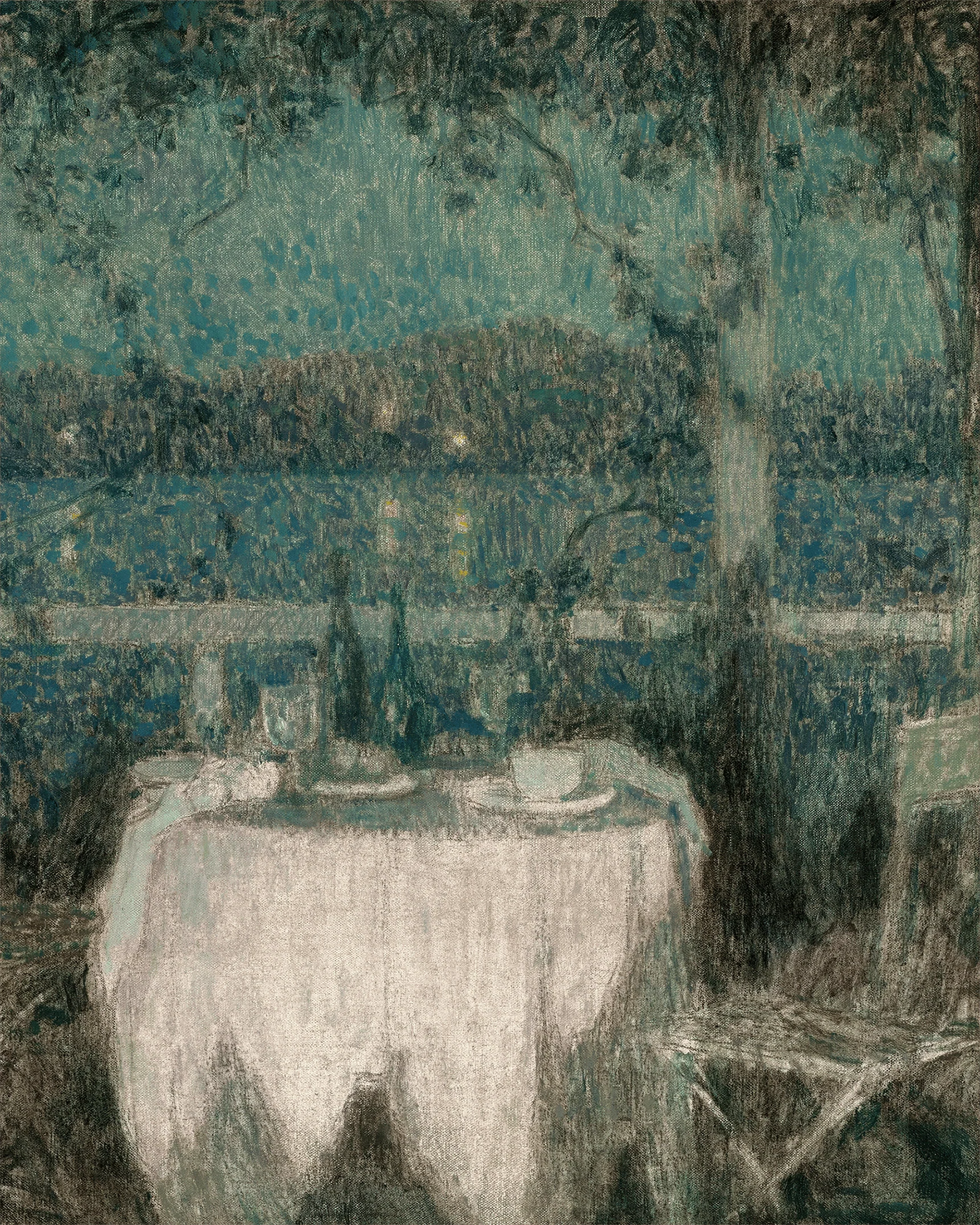 La table sur la terrasse au clair de lune by Henri Le Sidaner - Image 4