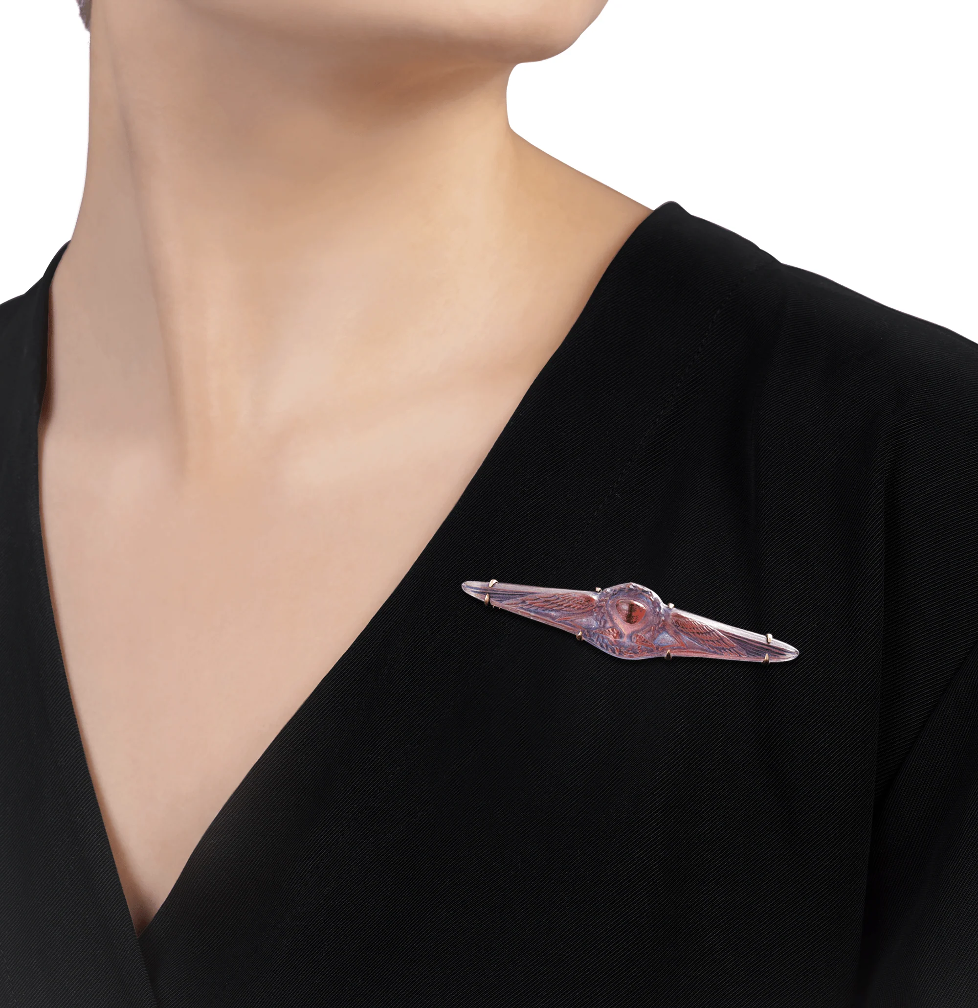 Lalique Carved Glass Brooch - Image 2