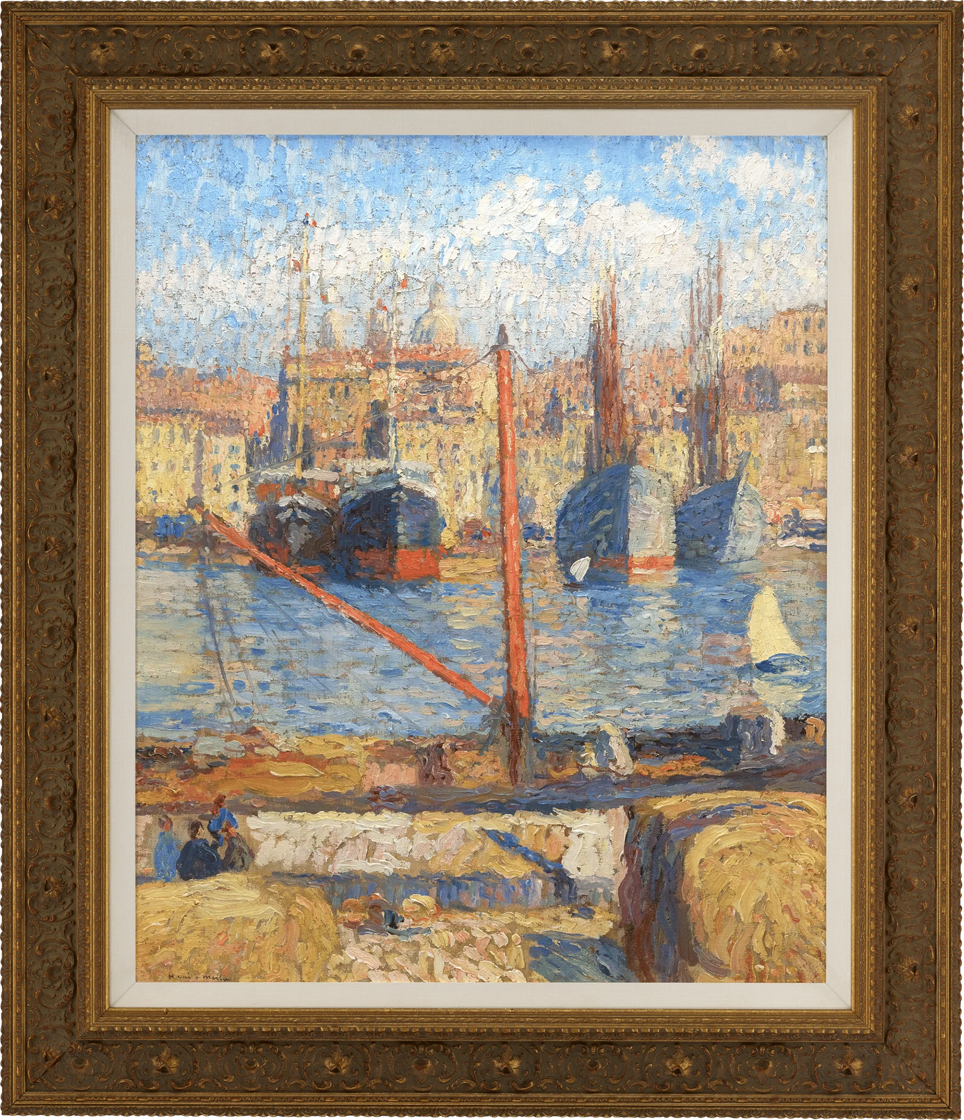 Le port de Marseille, le quai et les cargos by Henri Martin - Image 2