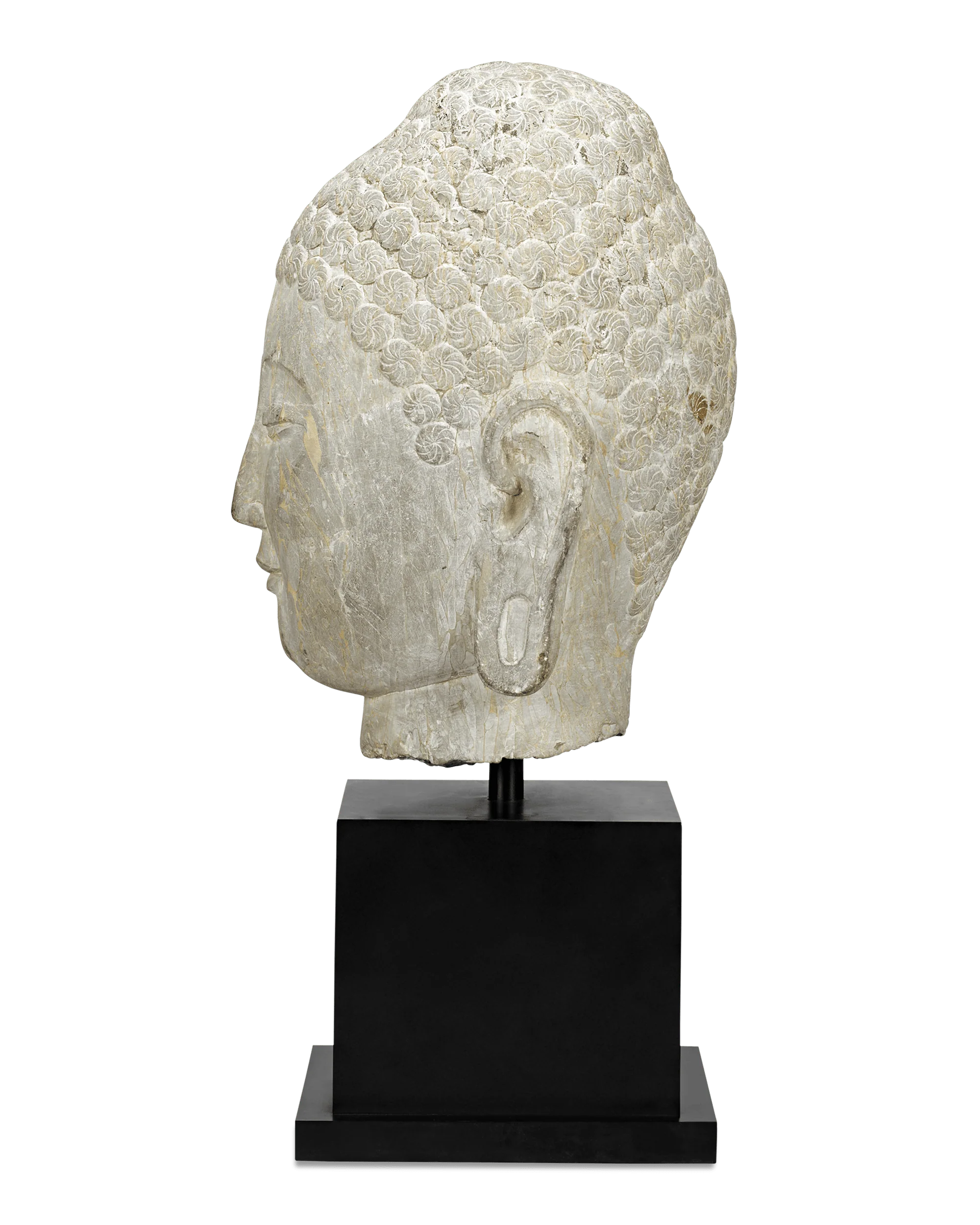 Limestone Buddha Head, 6th-Century Qi Dynasty - Image 3