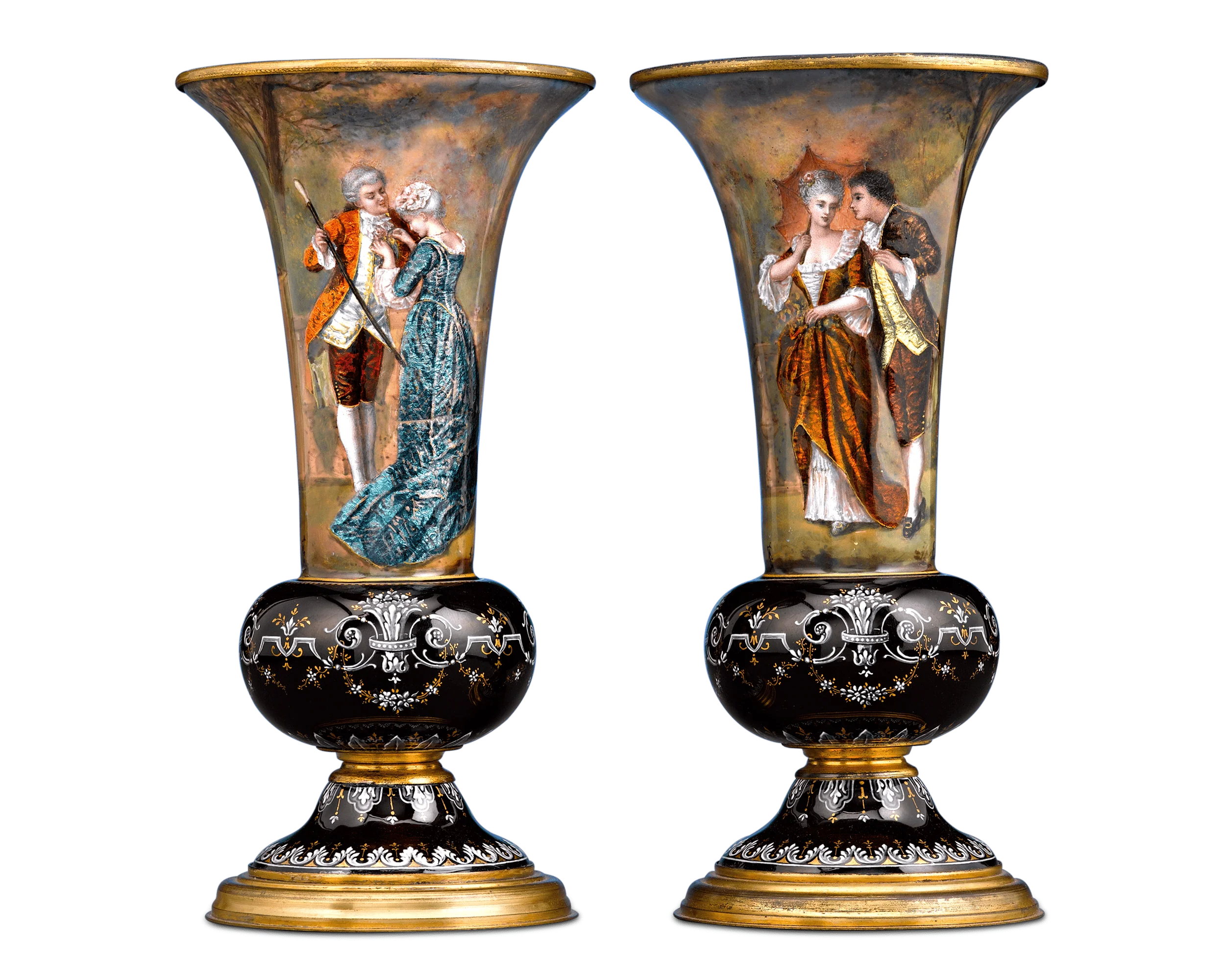Limoges Enamel Vases - Image 5