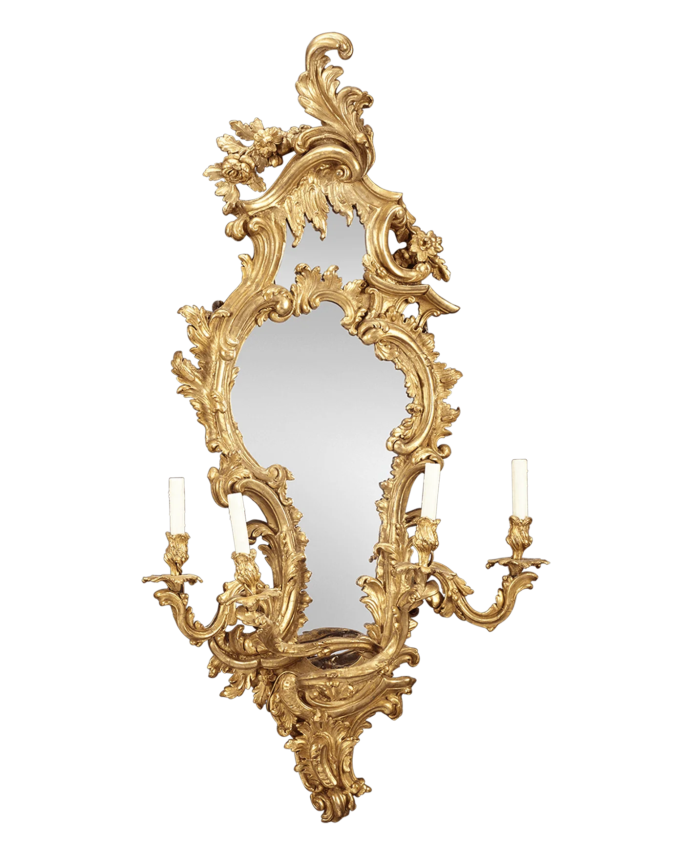 Louis XV Giltwood Mirrored Girandoles - Image 3