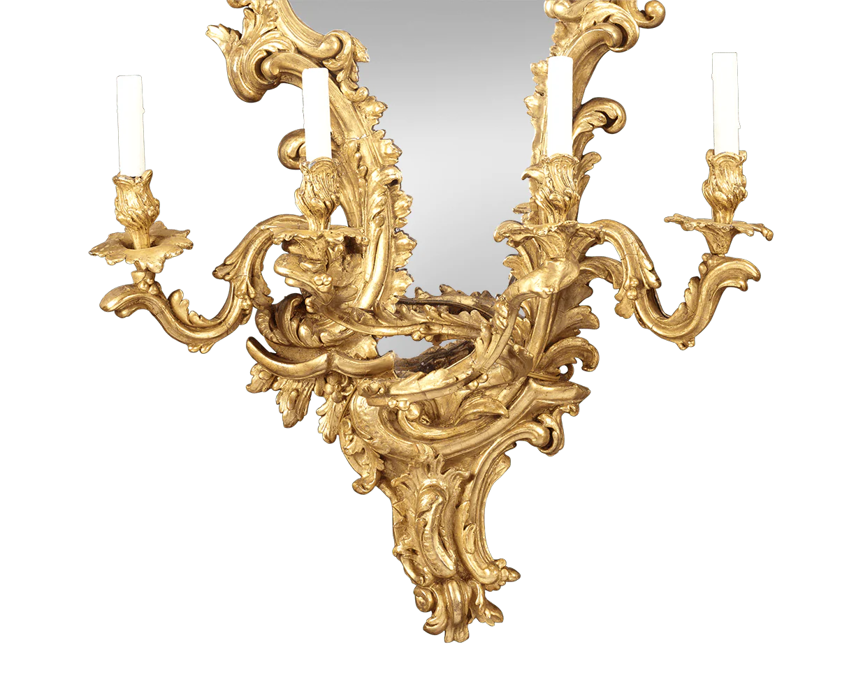 Louis XV Giltwood Mirrored Girandoles - Image 5