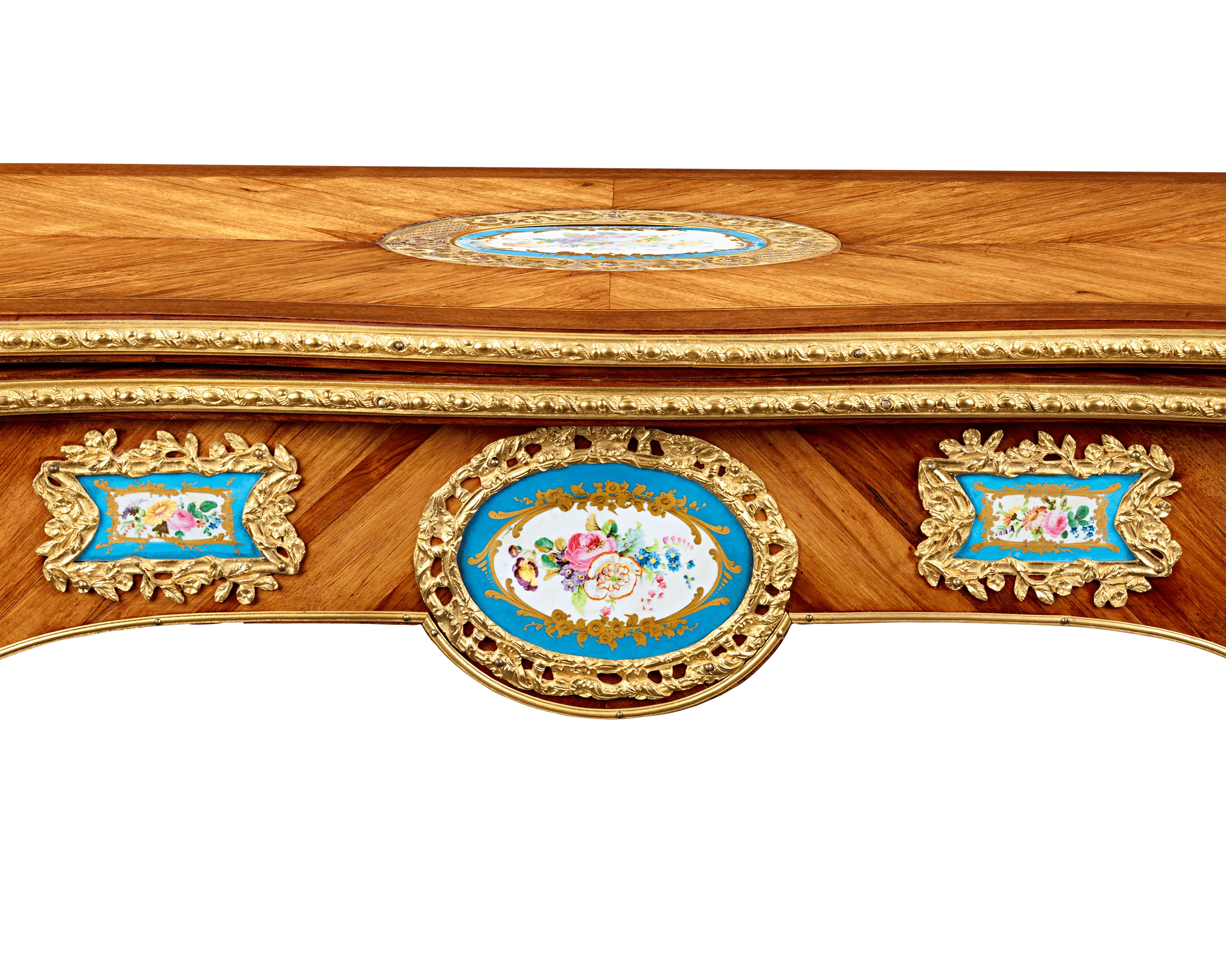 Louis XV-Style Porcelain-Mounted Card Table - Image 5