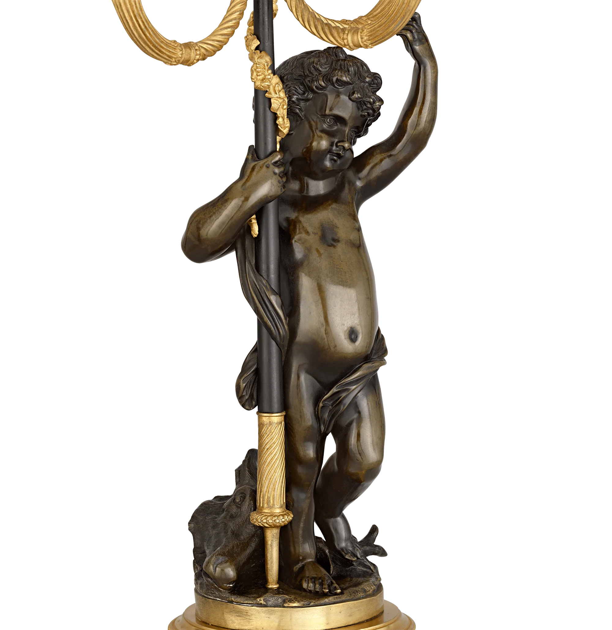 Louis XVI Bronze Ormolu Candelabra with Putti - Image 3