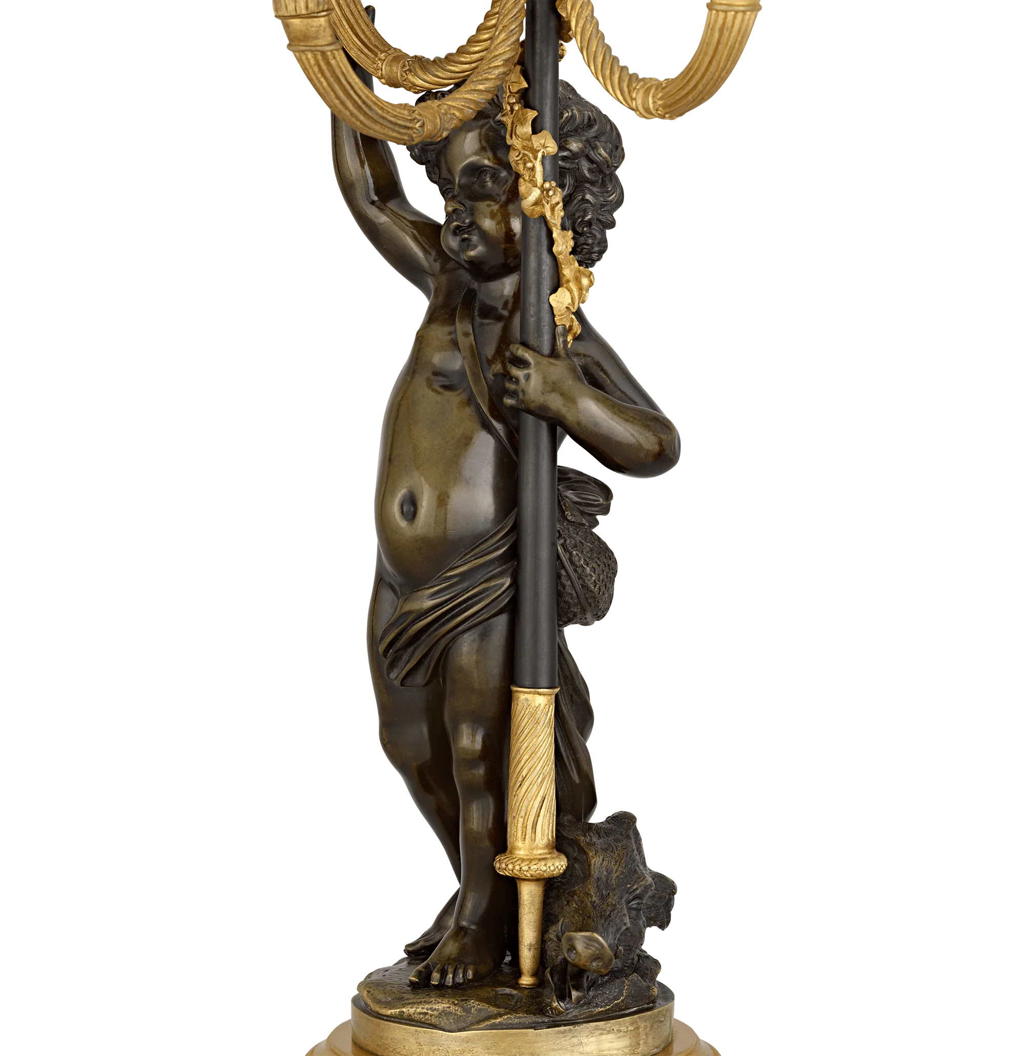 Louis XVI Bronze Ormolu Candelabra with Putti - Image 5