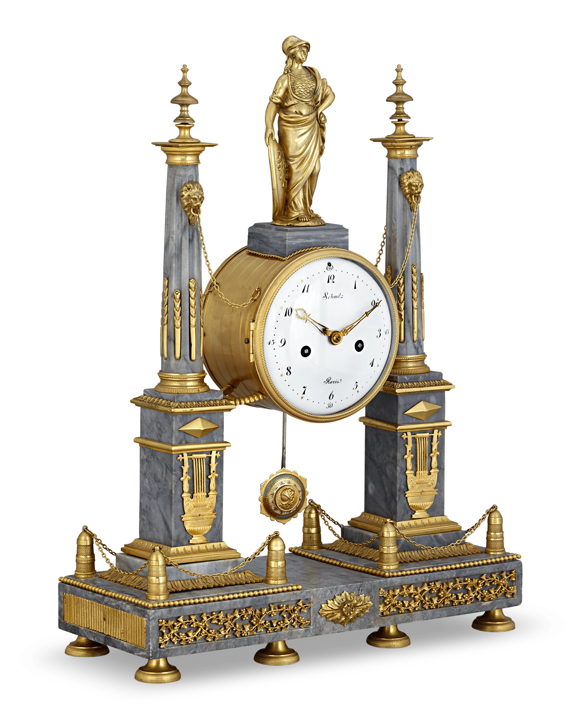 Louis XVI Marble Mantel Clock by Jean-Nicolas Schmit - Image 2