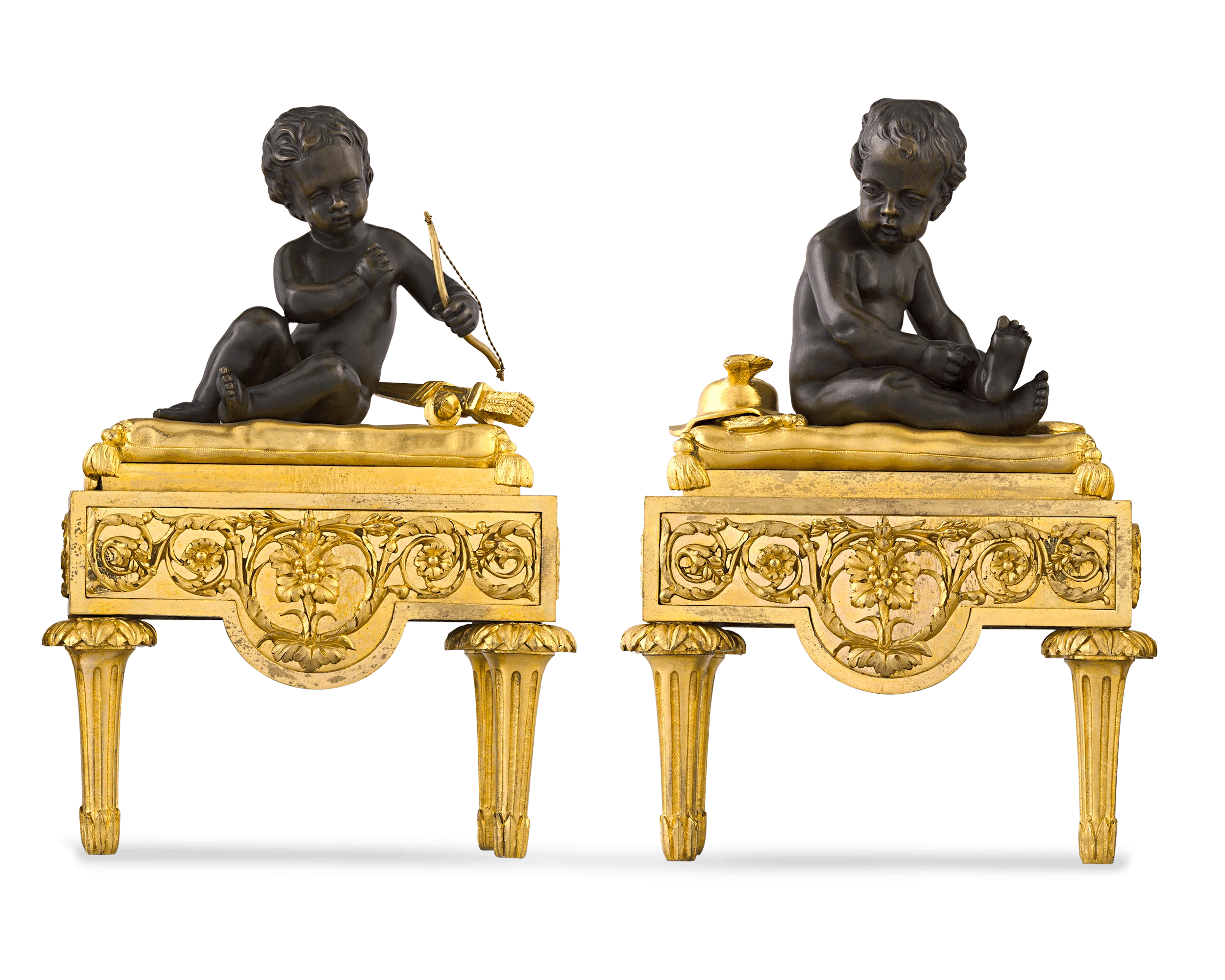 Louis XVI-Style Bronze Chenets - Image 2