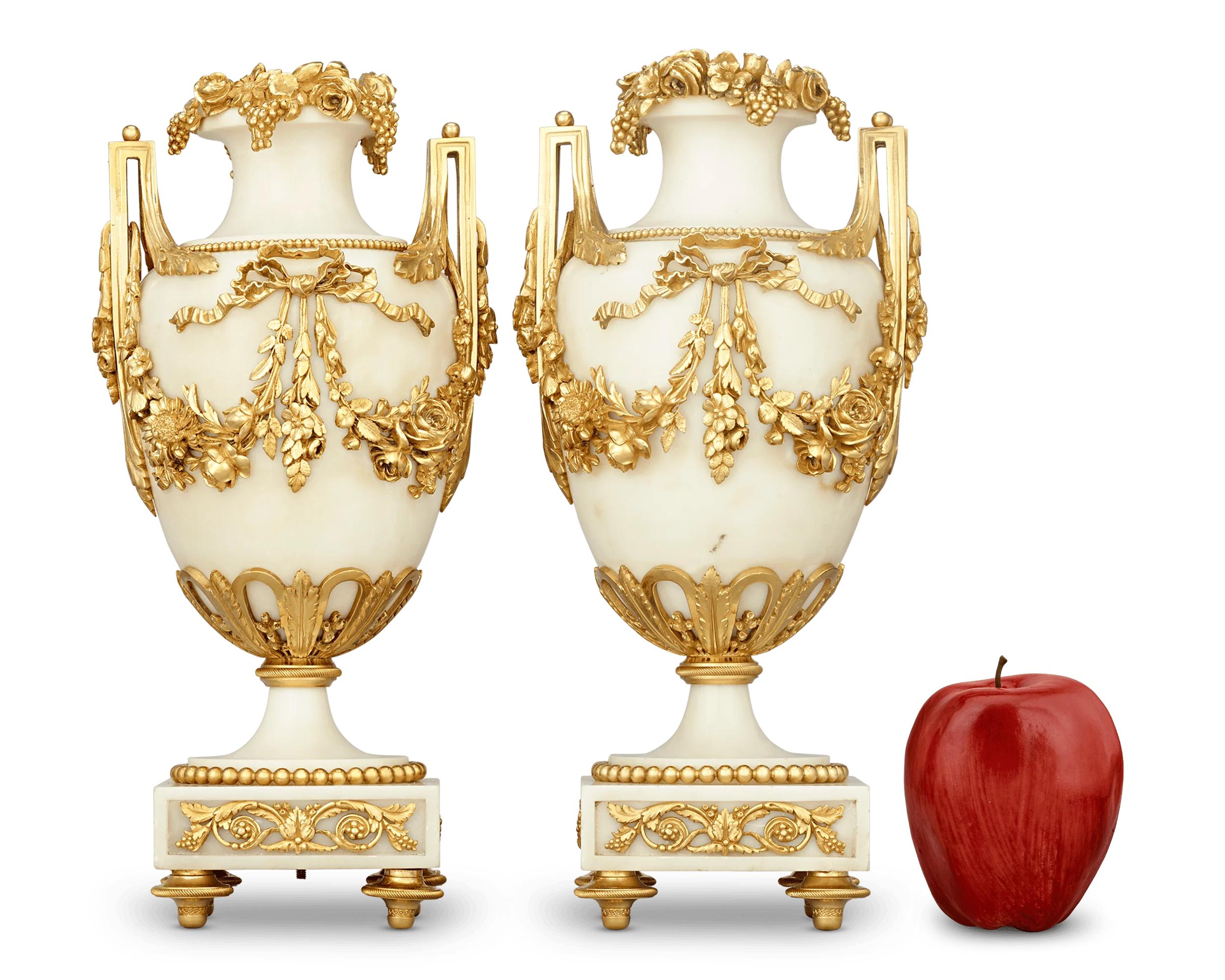 Louis XVI Style Gilt Marble Vases - Image 5
