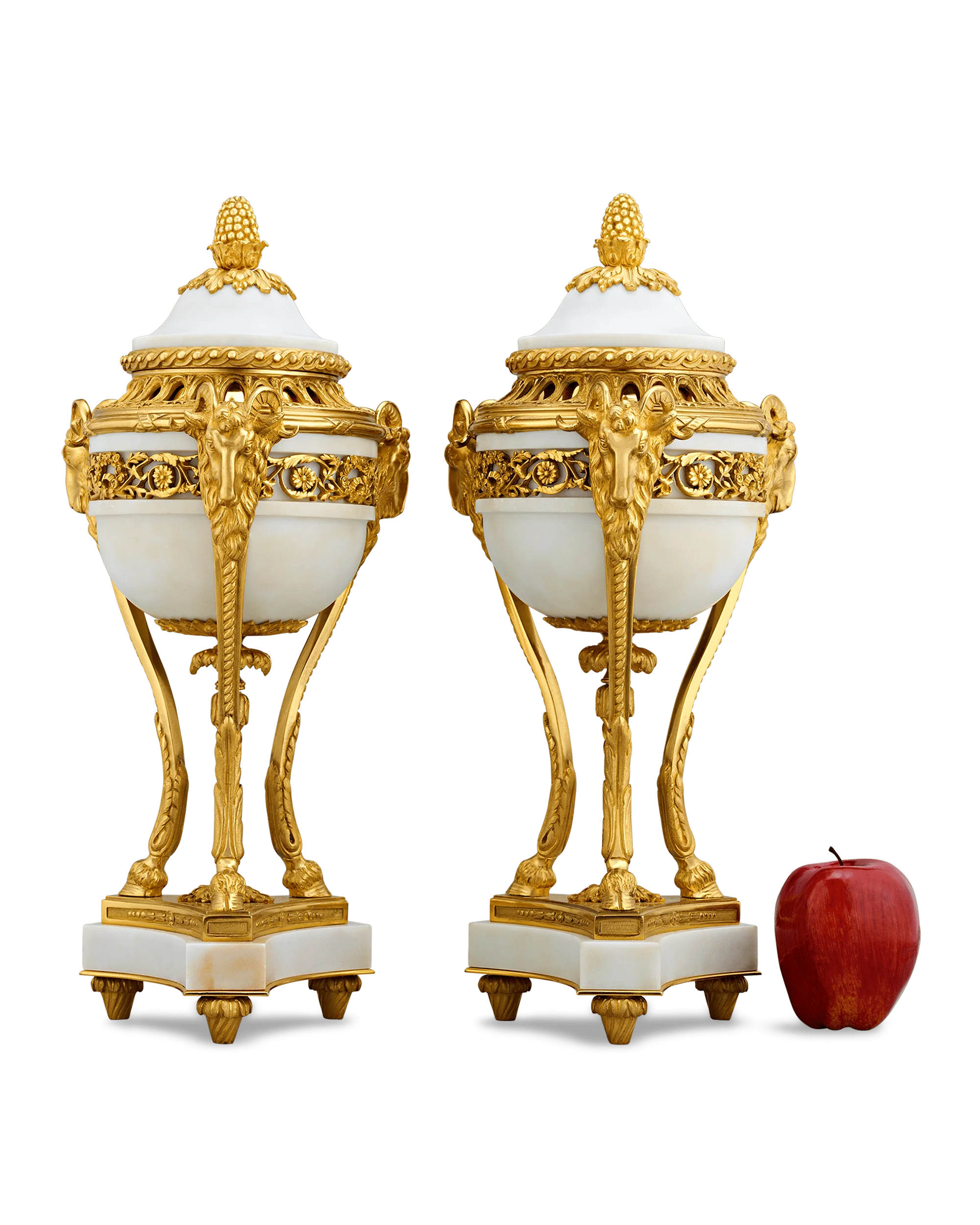 Louis XVI Style Gilt Marble Vases - Image 6