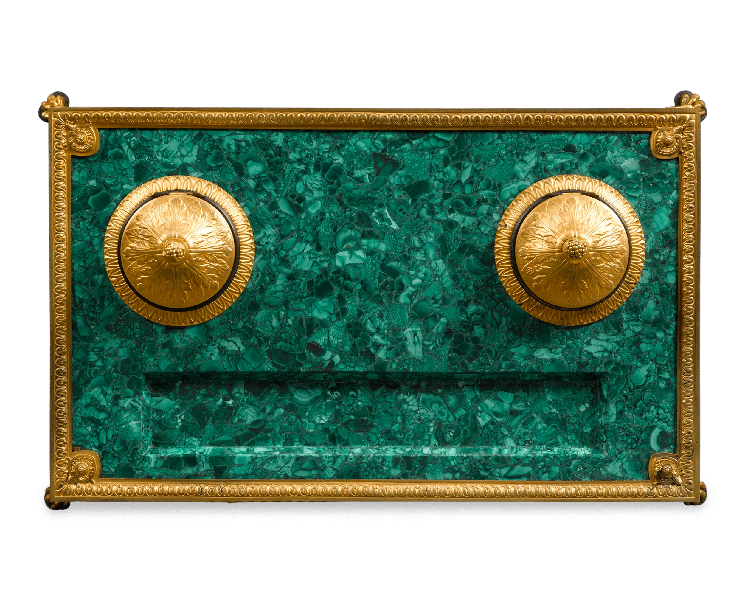 Malachite and Bronze Inkwell - Image 3