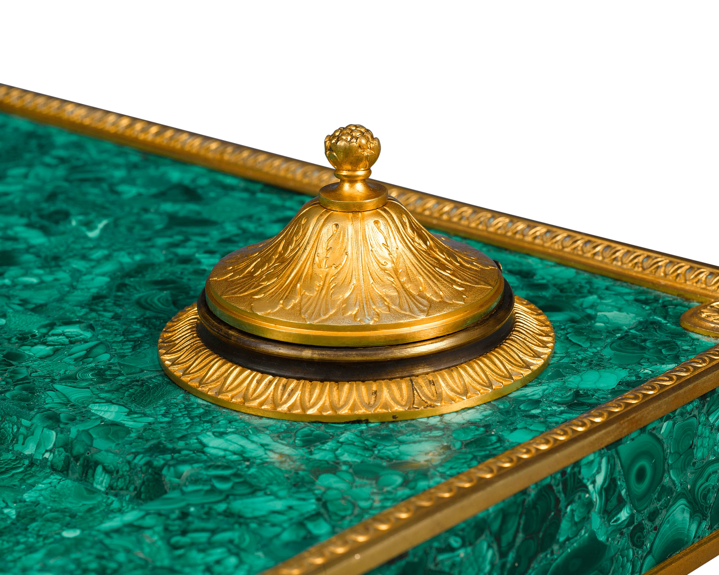 Malachite and Bronze Inkwell - Image 4