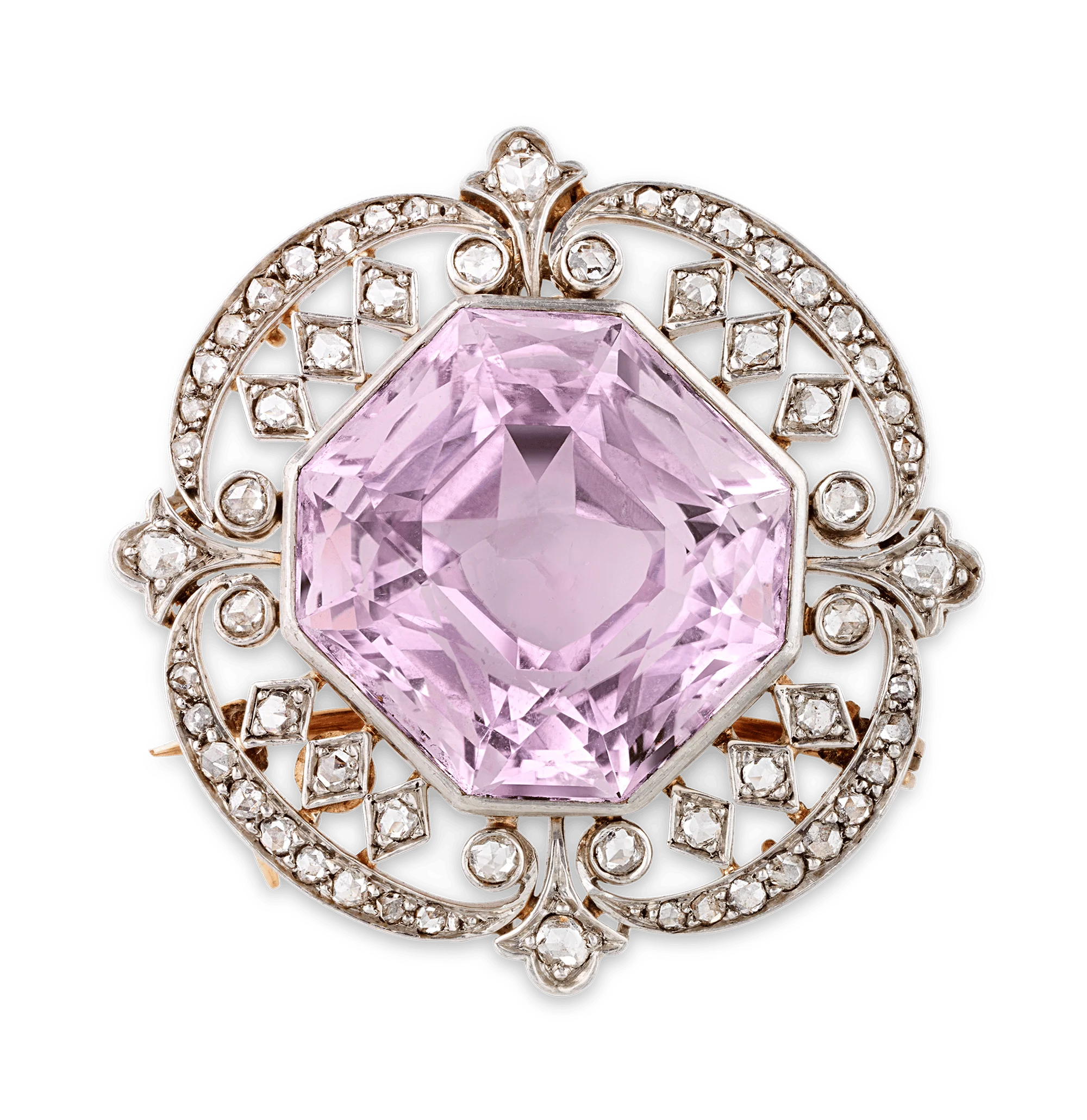 Marcus & Co. Edwardian Kunzite Pendant Brooch - Image 2