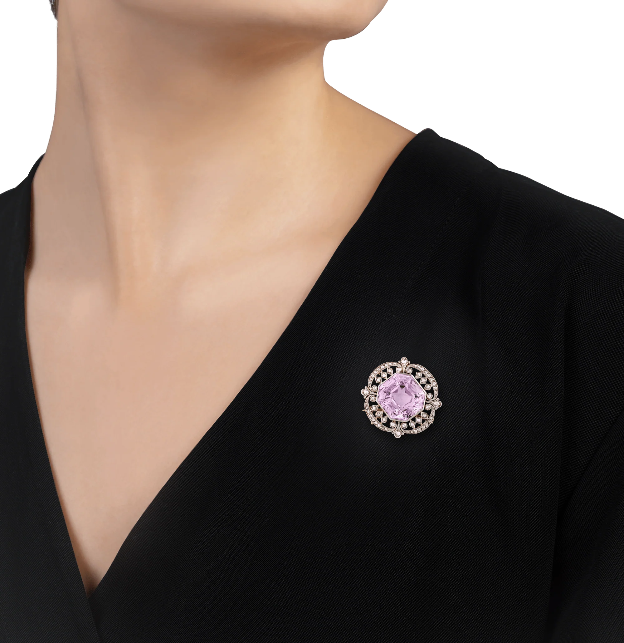 Marcus & Co. Edwardian Kunzite Pendant Brooch - Image 3
