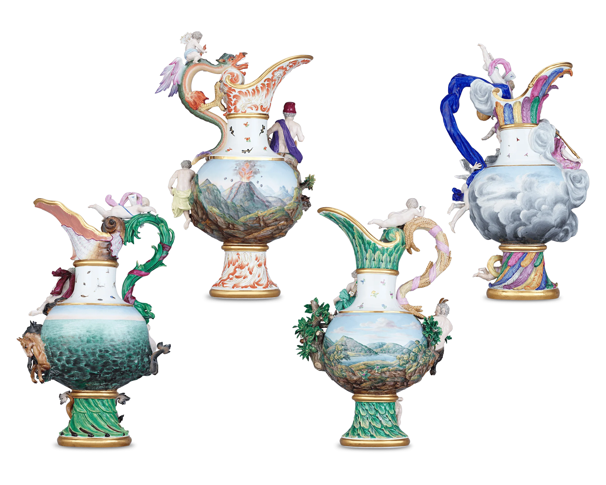 Meissen Four Elements Porcelain Ewers - Image 2