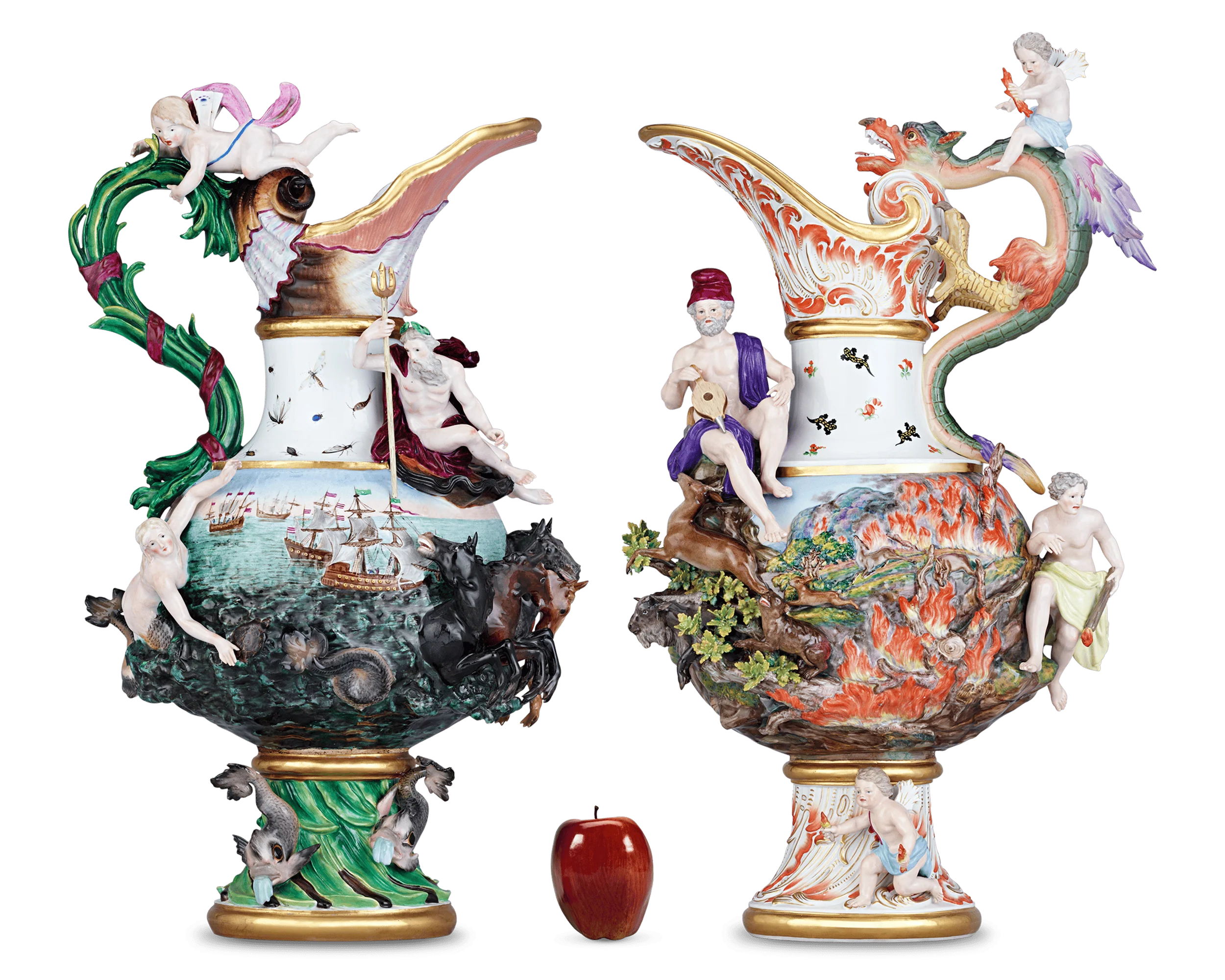 Meissen Four Elements Porcelain Ewers - Image 3