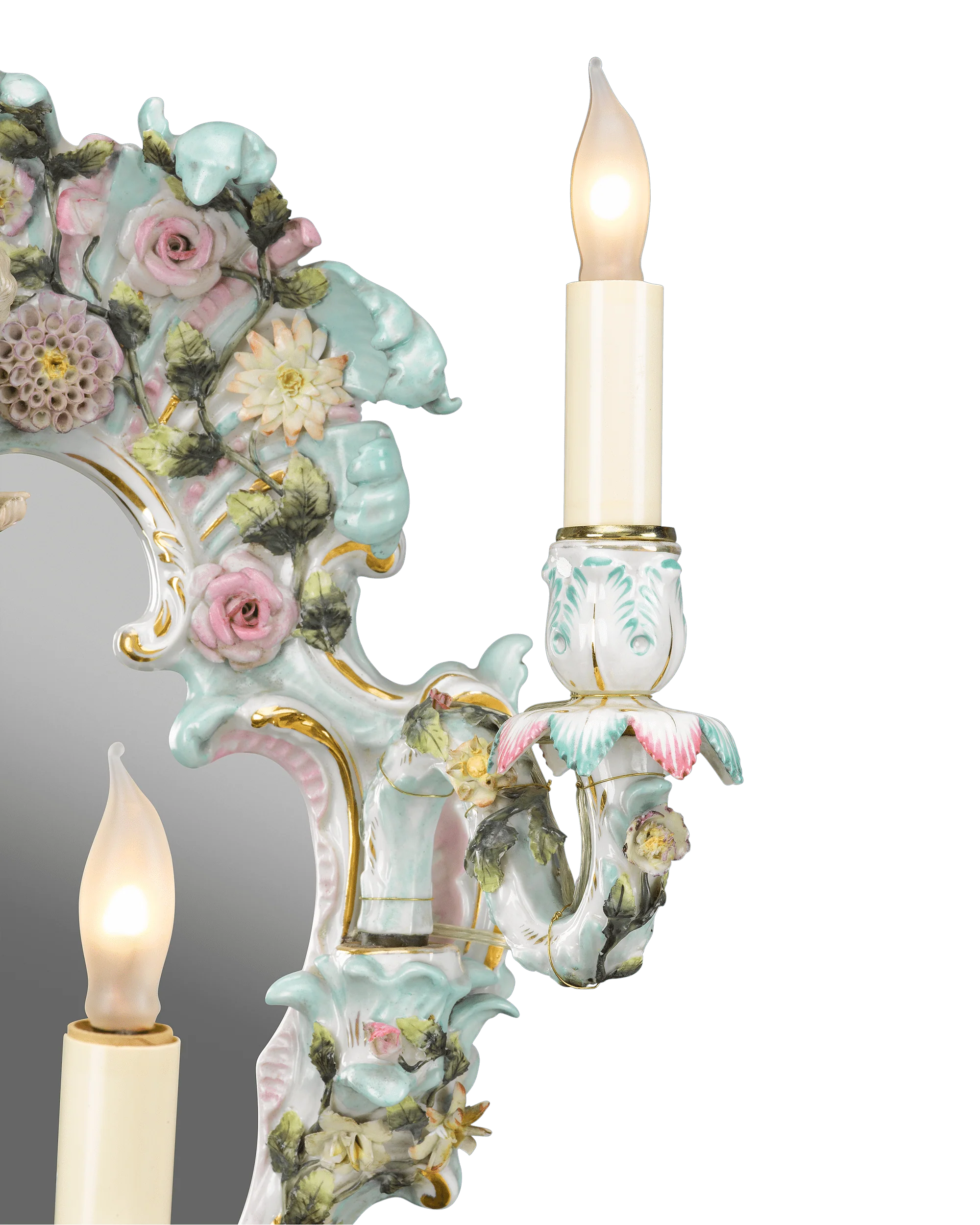 Meissen-Style Porcelain Wall Sconce - Image 3