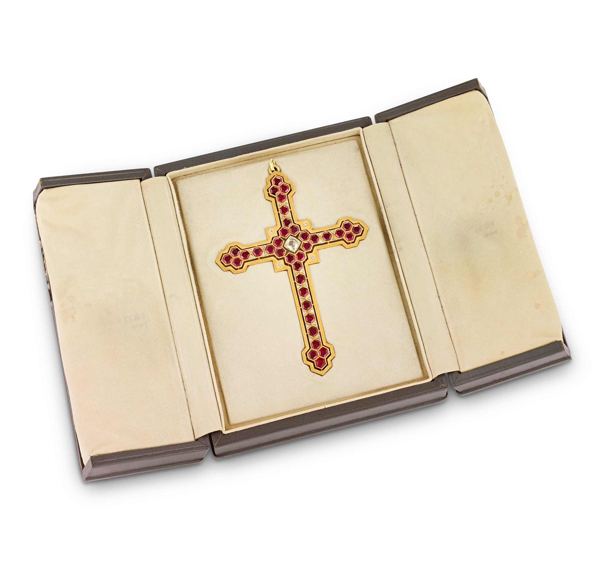 Mellerio Garnet, Diamond and Gold Cross Pendant - Image 2