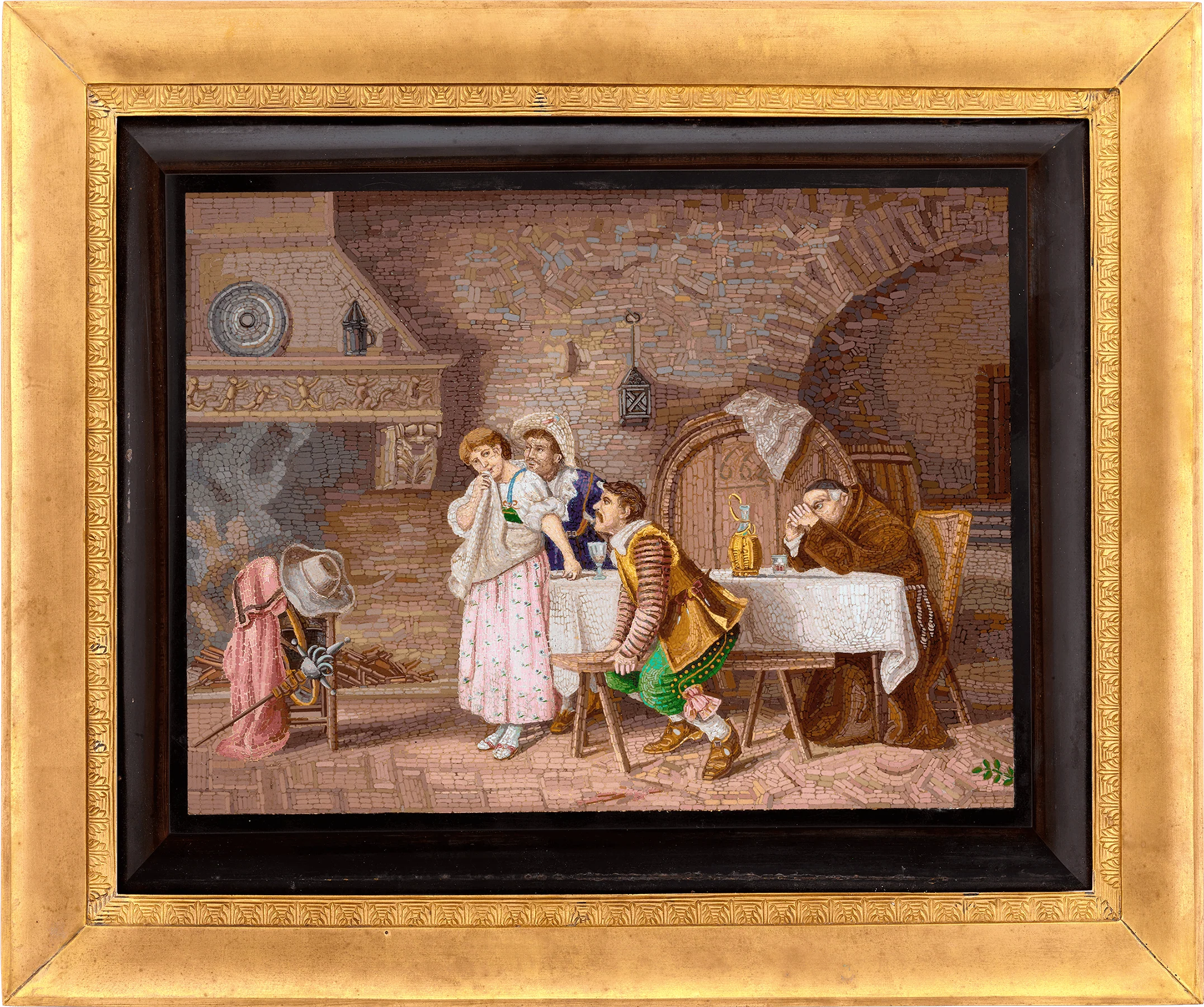 Micromosaic Plaque of Courting Scene - Image 2