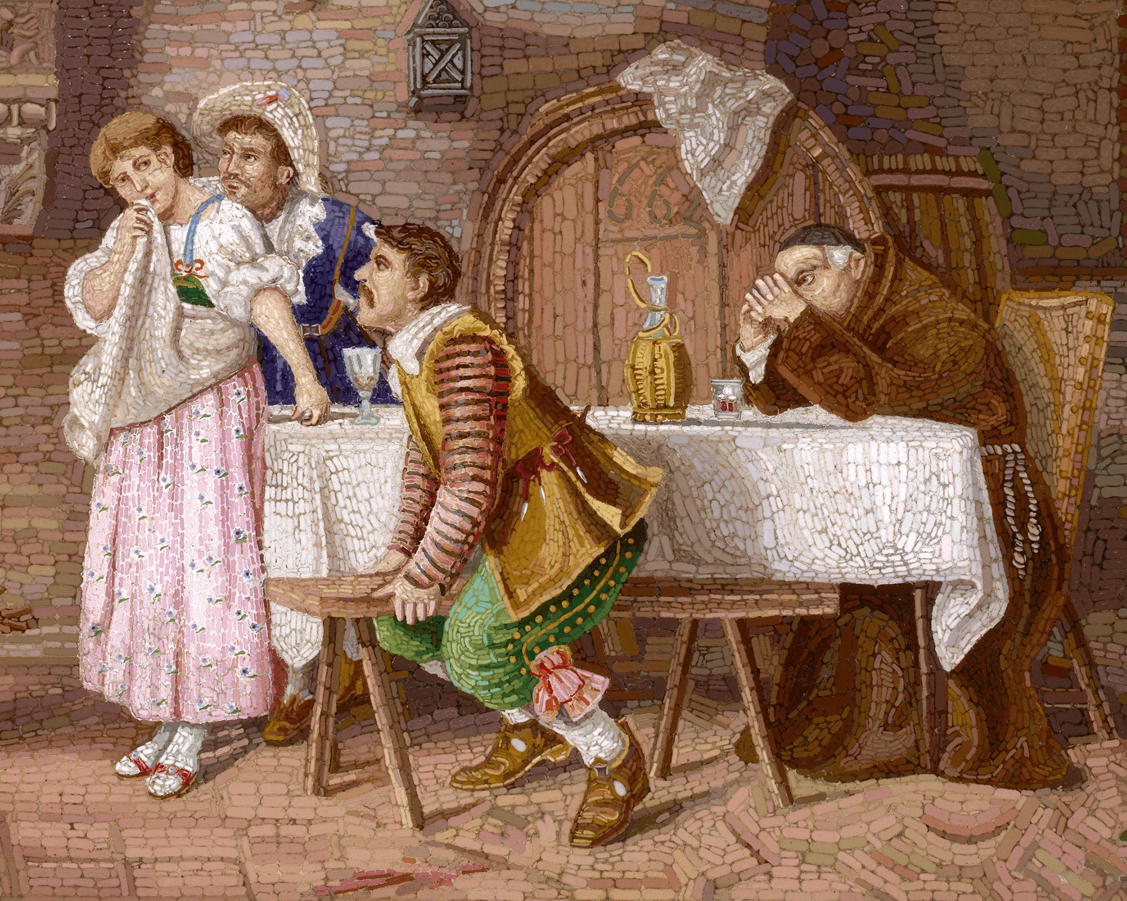 Micromosaic Plaque of Courting Scene - Image 3