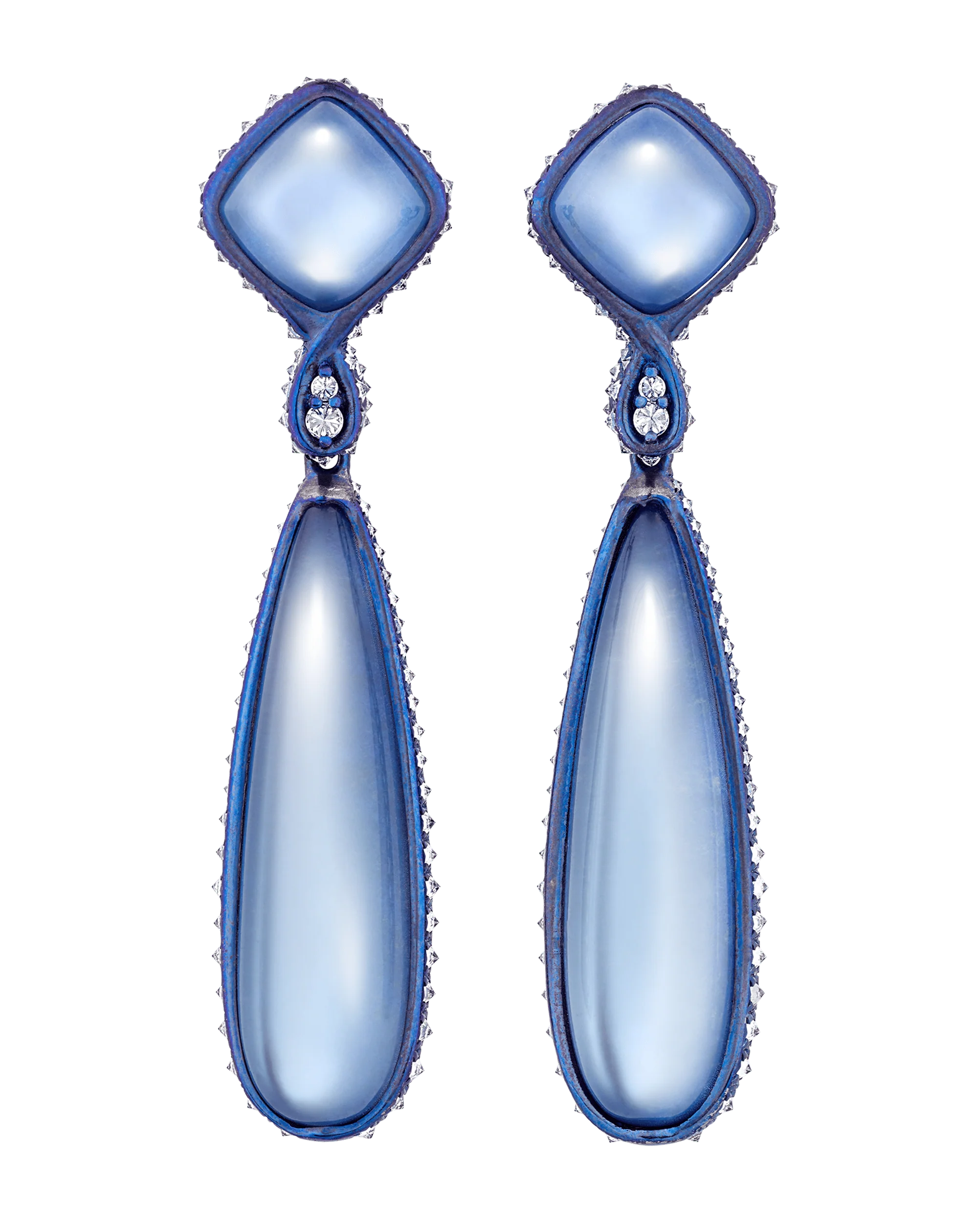 Moonstone and Lapis Lazuli Reversible Earrings