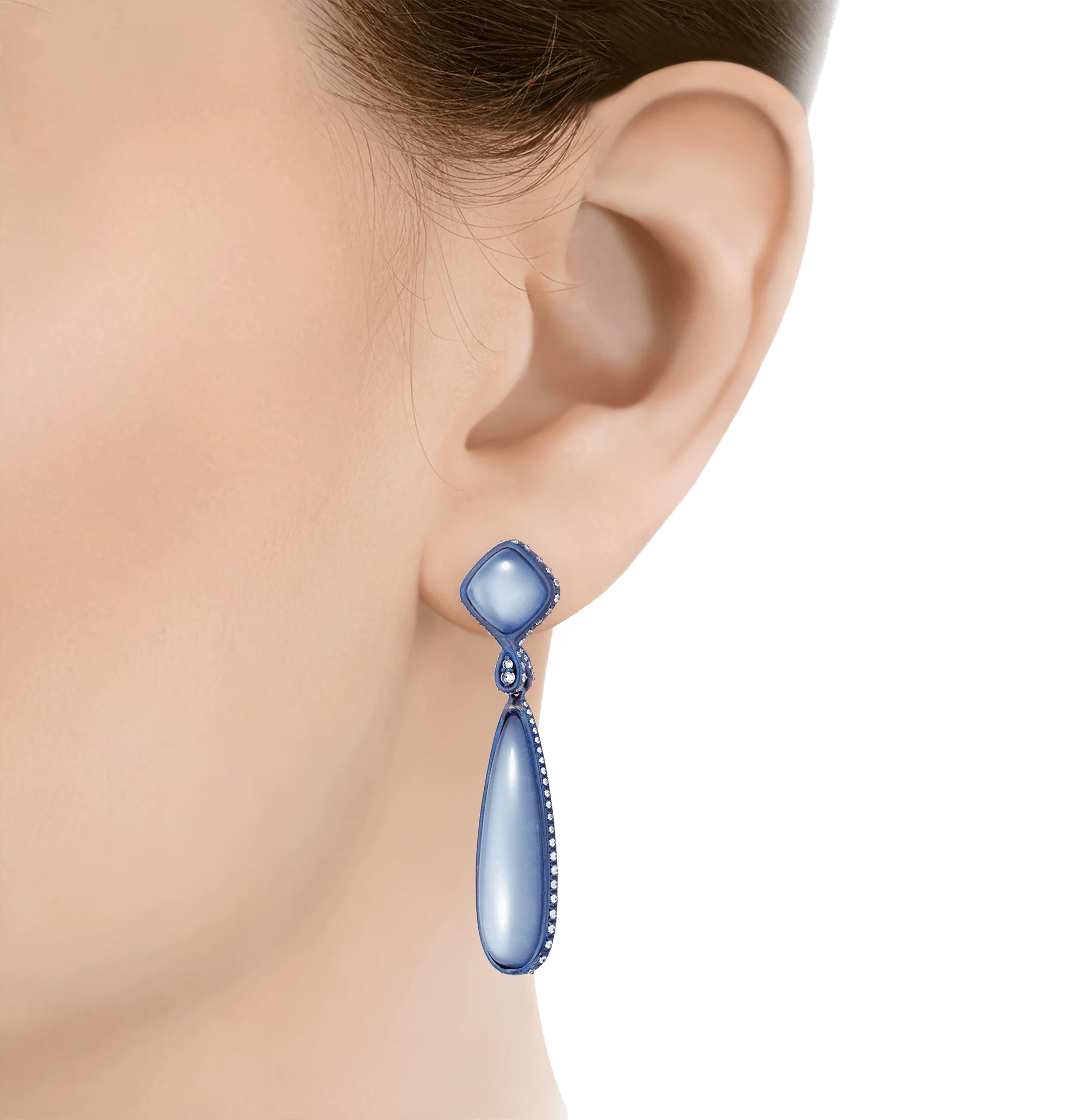 Moonstone and Lapis Lazuli Reversible Earrings - Image 3
