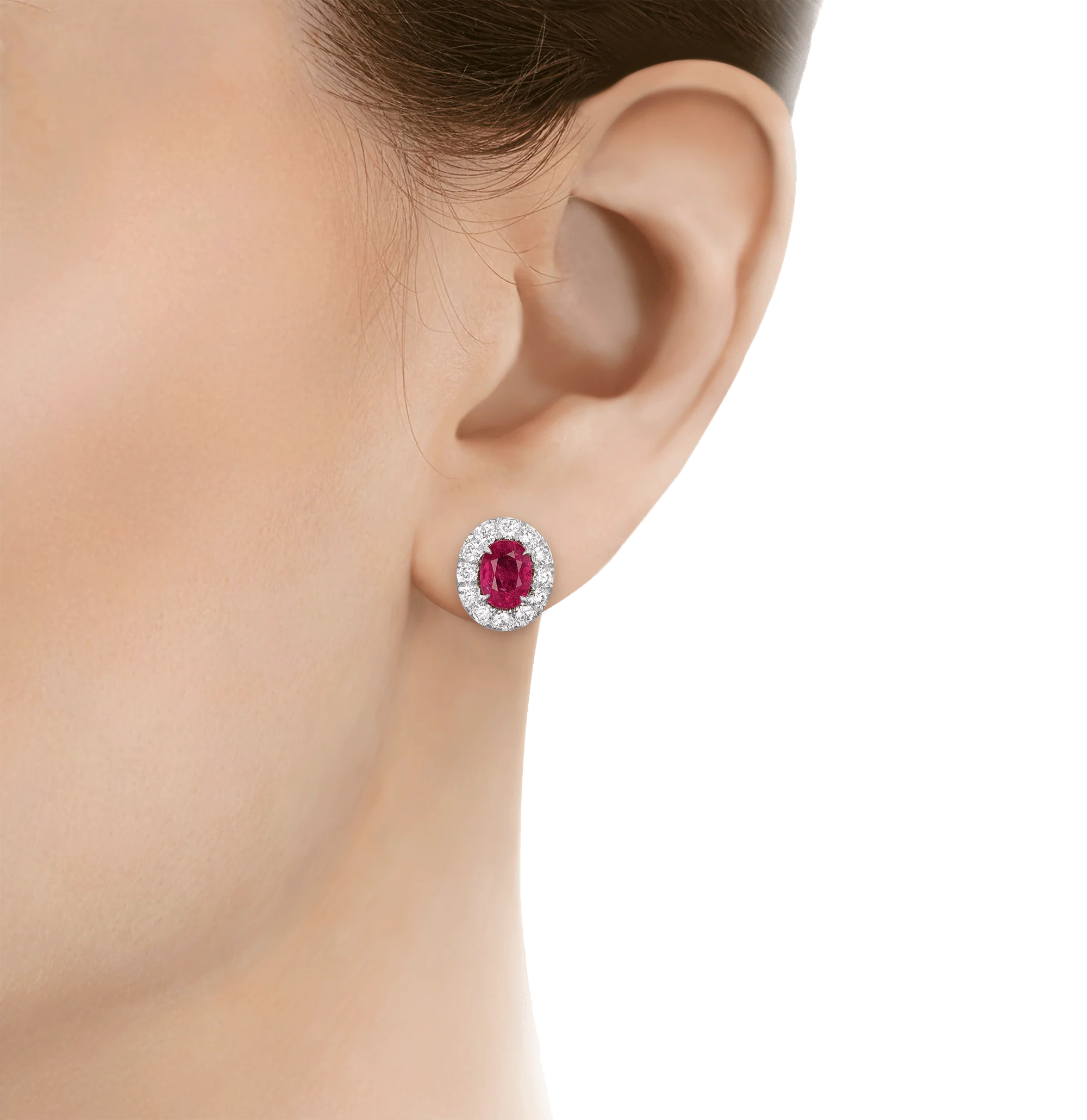 Mozambique Ruby and Diamond Earrings - Image 2