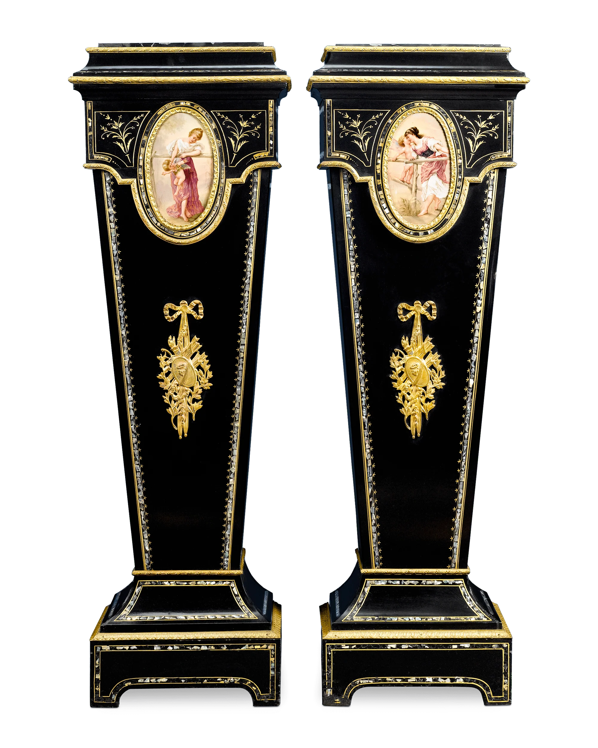 Napoleon III Ebonized Wood Pedestals