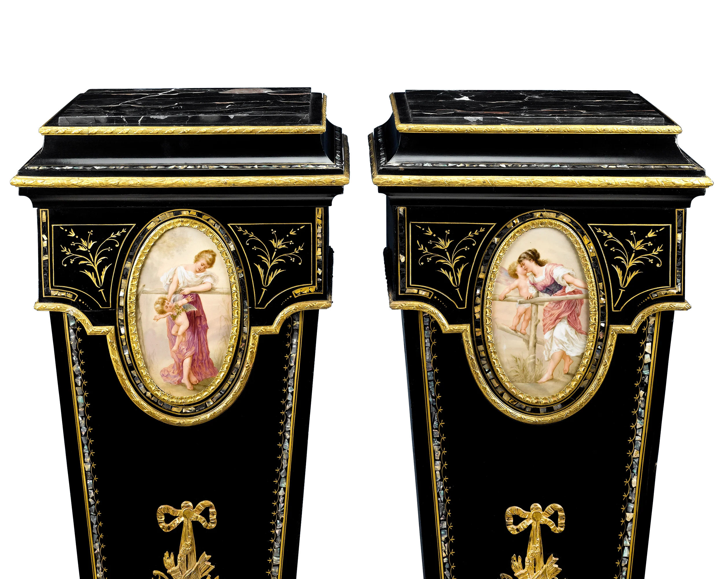 Napoleon III Ebonized Wood Pedestals - Image 2