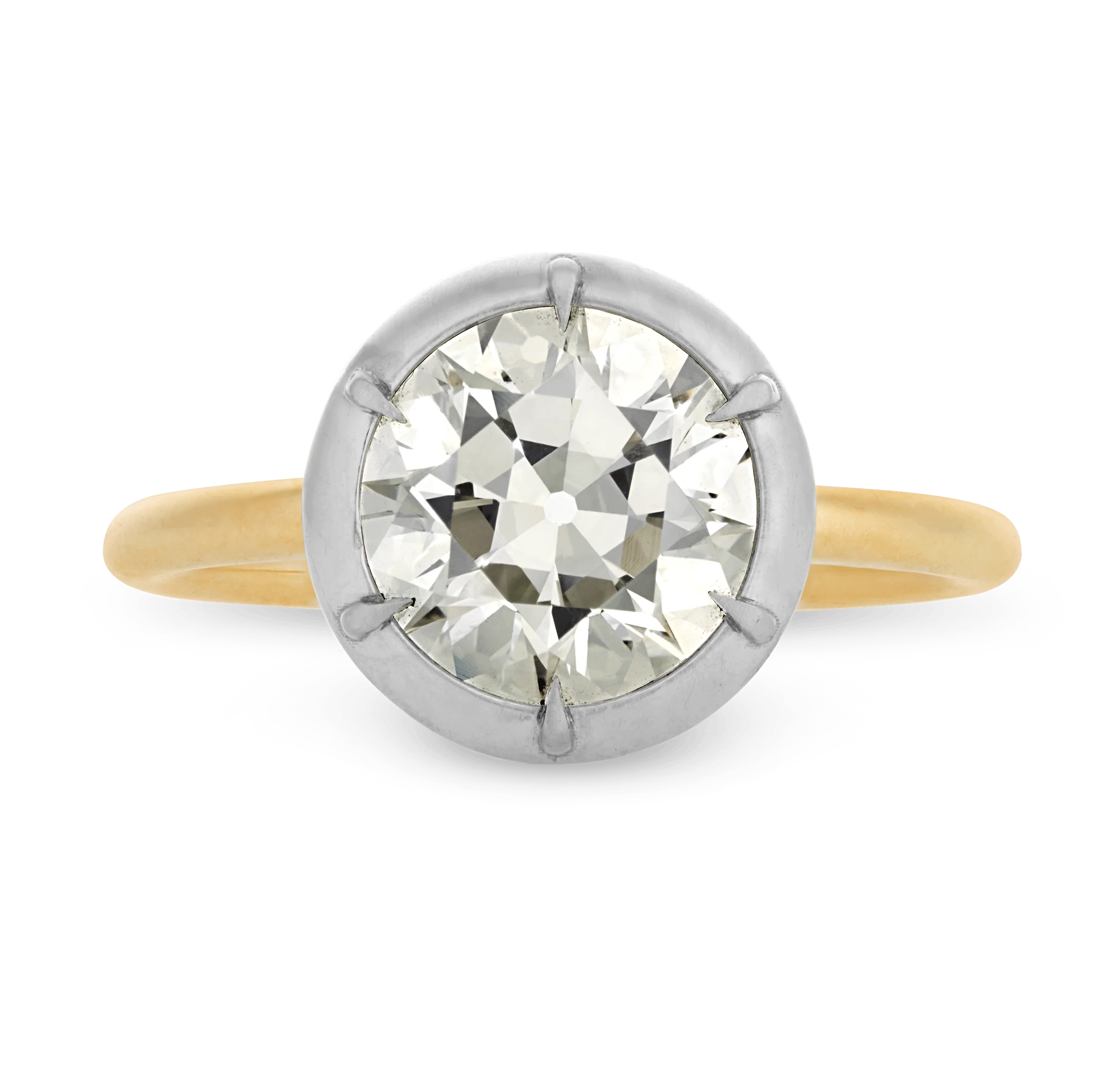 Old European Cut Diamond Ring, 2.18 Carats