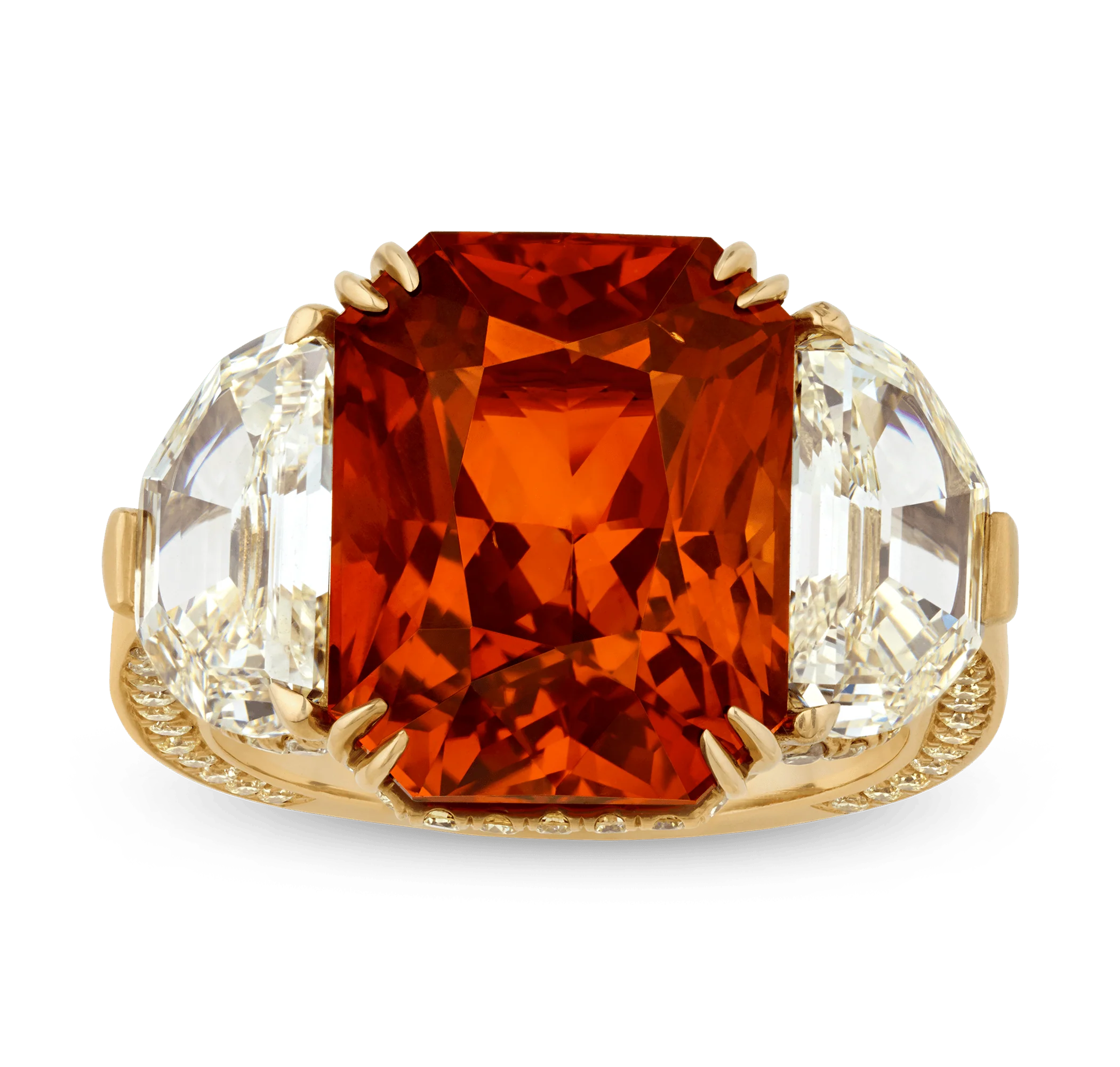 Orange Sapphire Ring, 14.58 Carats