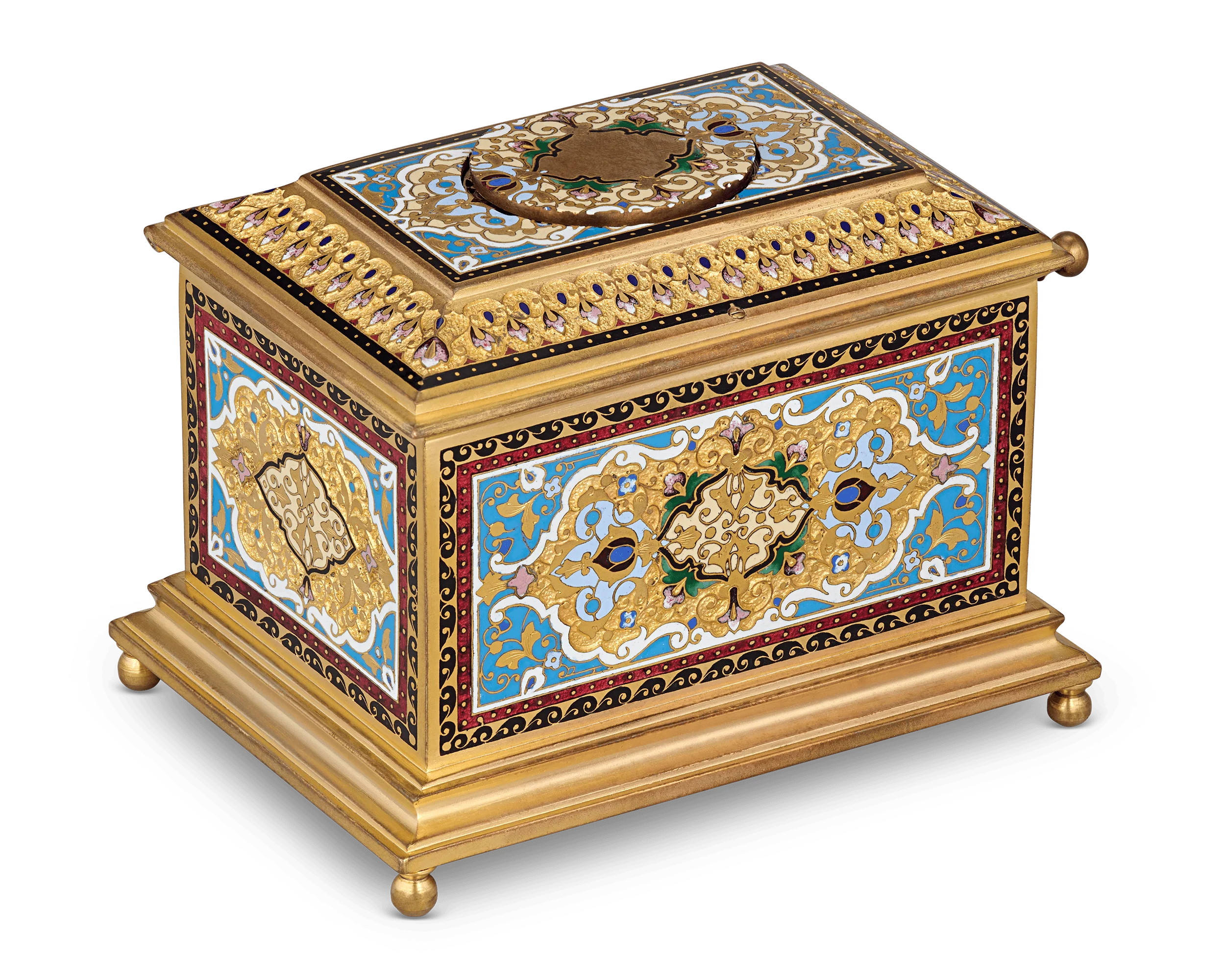 Ormolu and Champlevé Enamel Singing Bird Box - Image 5