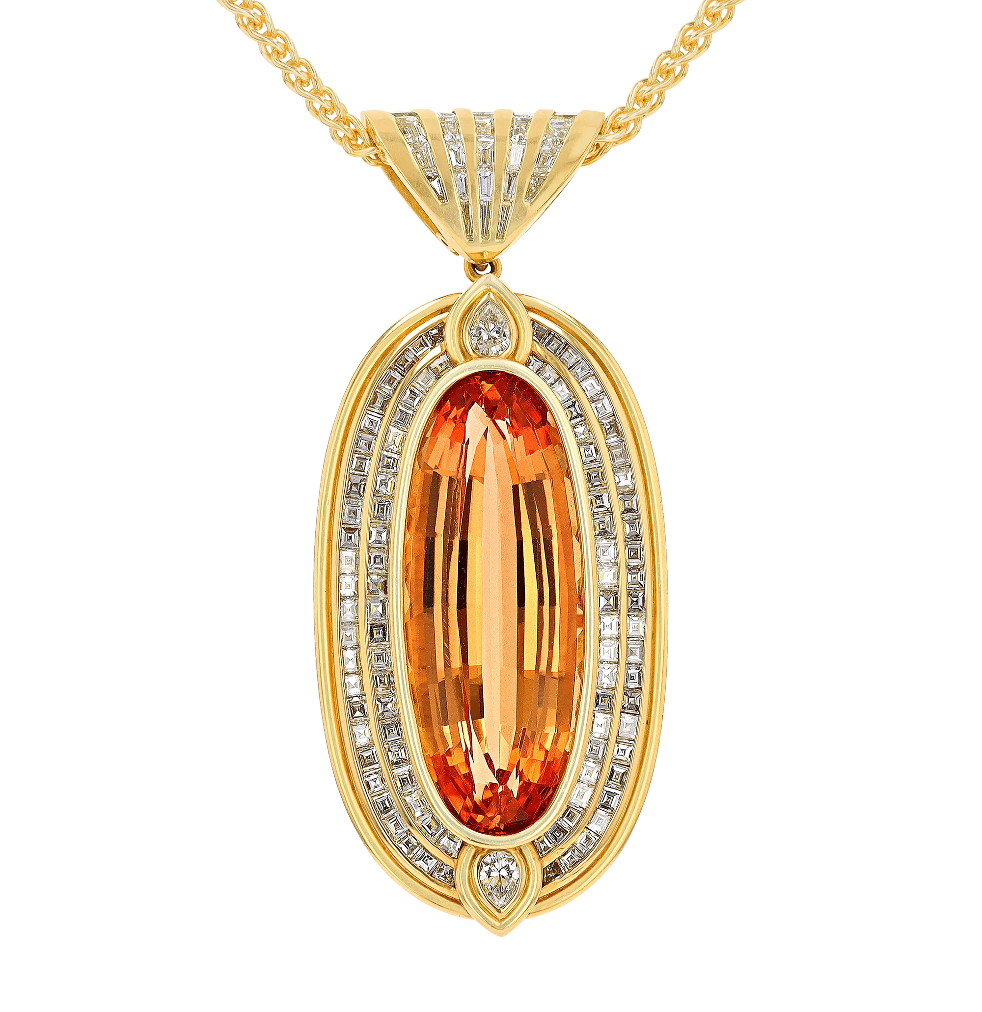 Oval Imperial Topaz Pendant, 42.00 Carats