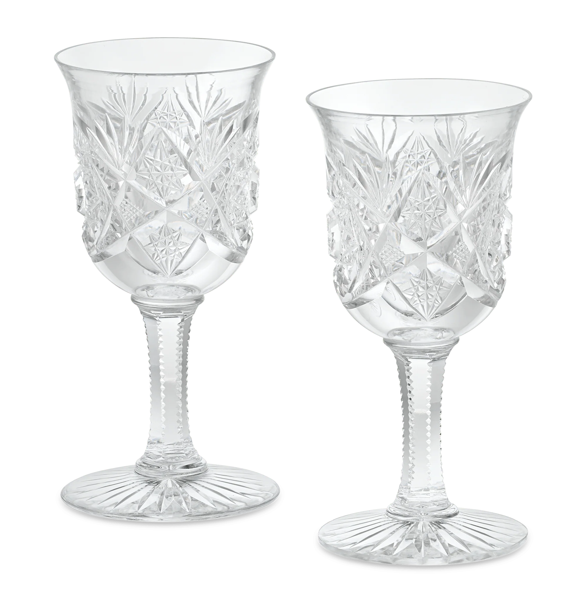 Pair of American Cut Glass Cups