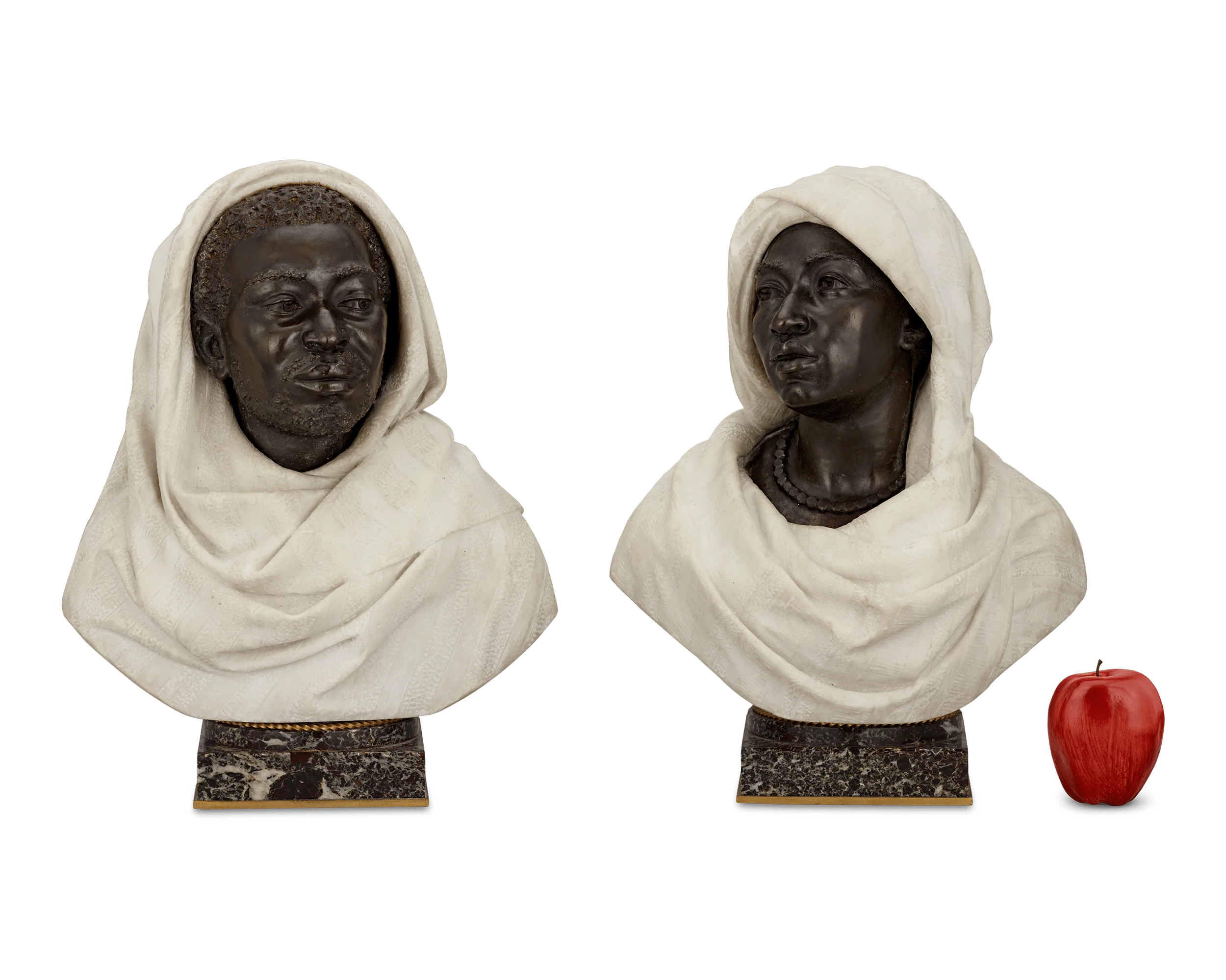 Pair of Bronze and Marble Busts by Henry Dasson and C. Caccia - Image 10