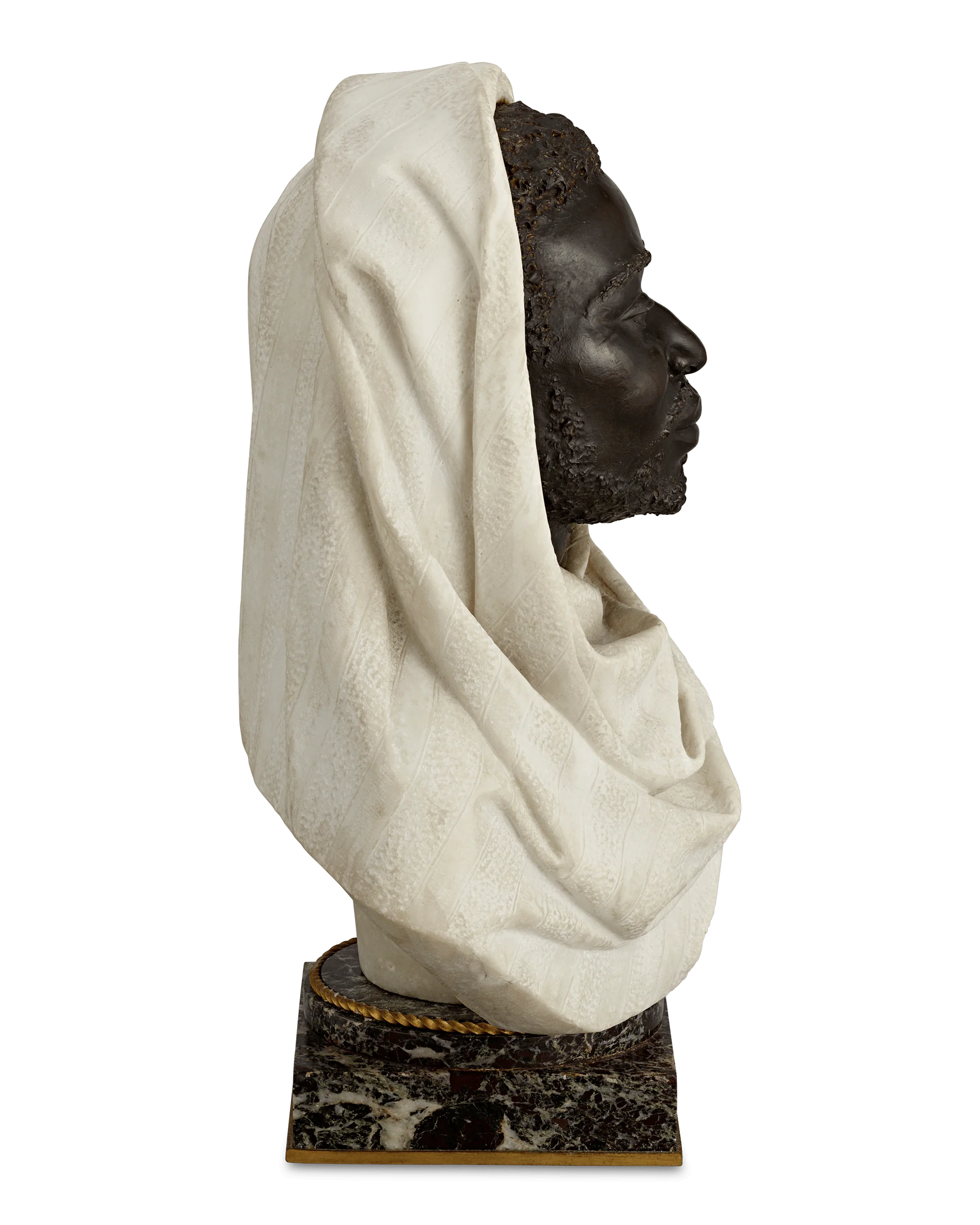 Pair of Bronze and Marble Busts by Henry Dasson and C. Caccia - Image 4