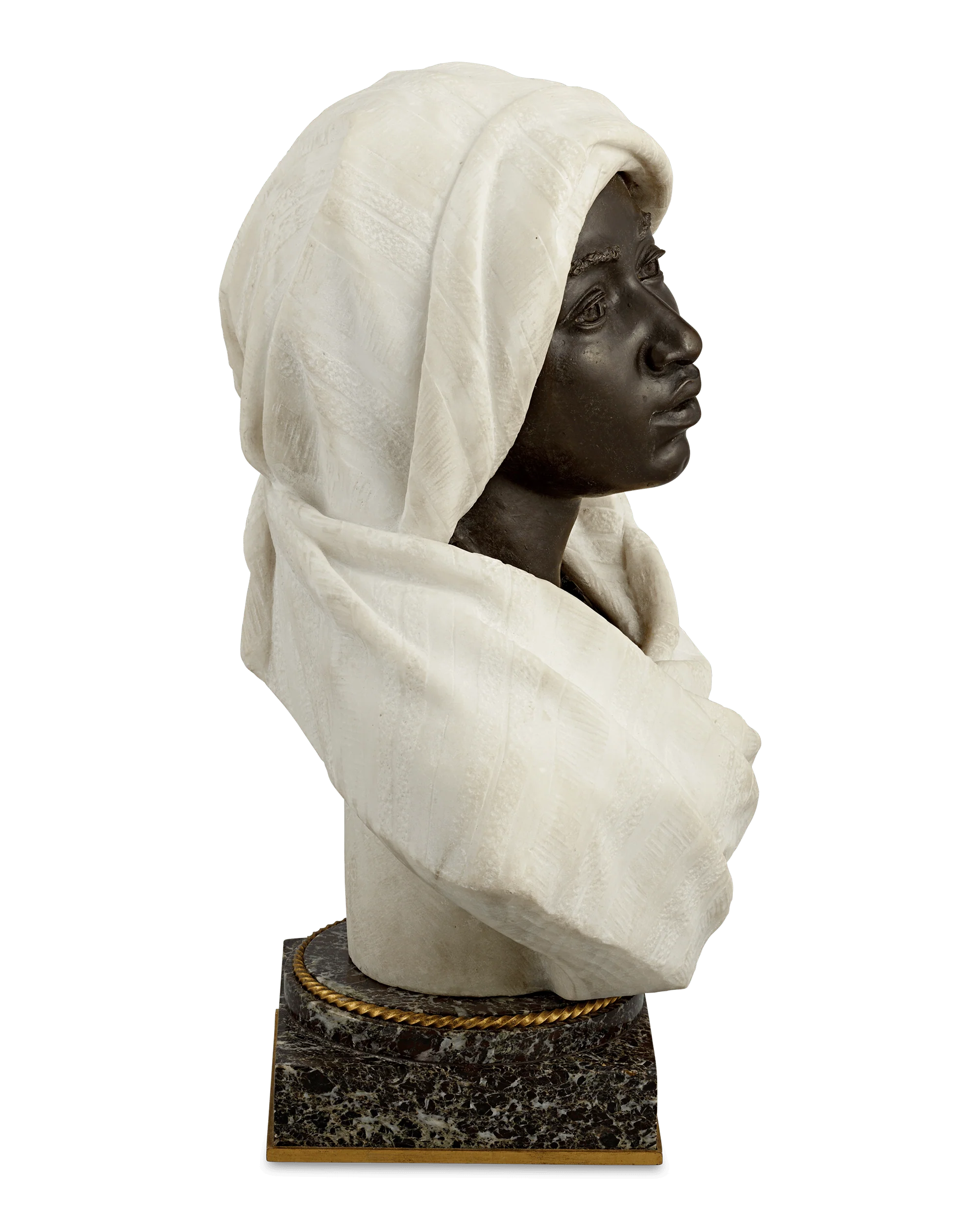 Pair of Bronze and Marble Busts by Henry Dasson and C. Caccia - Image 7