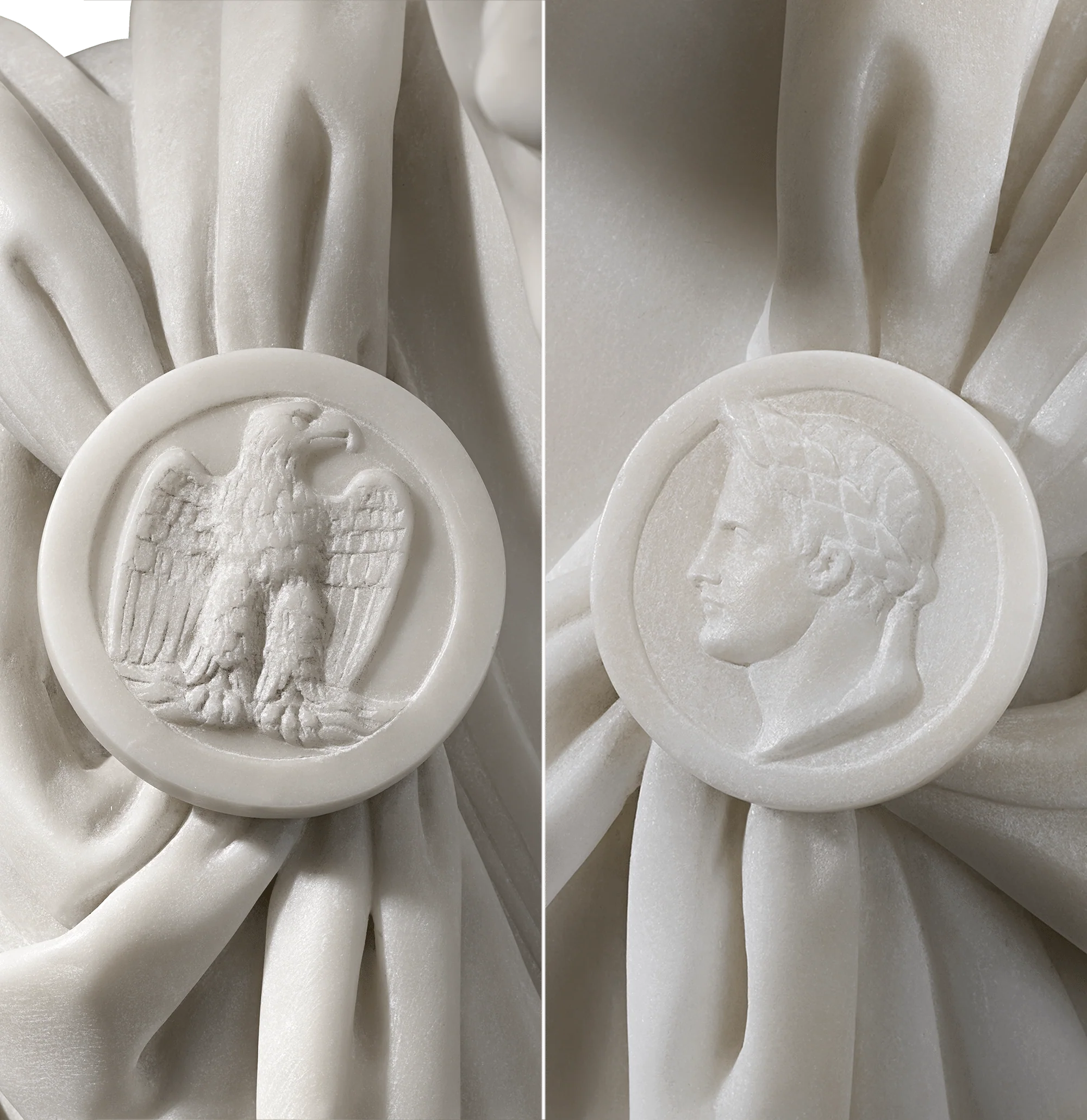 Pair of Carrara Marble Busts of the Emperor Napoleon and Empress Marie Louise - Image 10