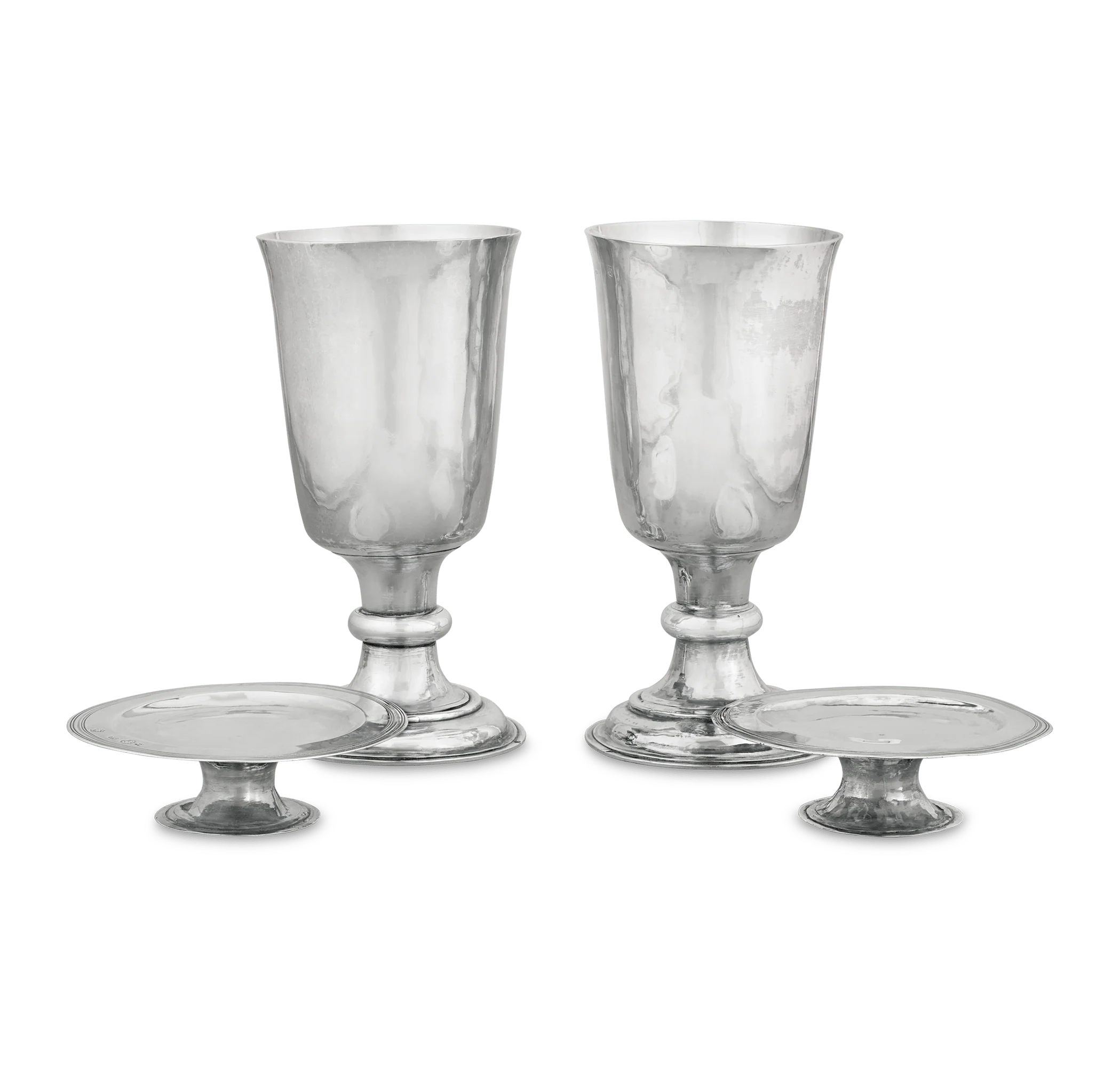 Pair of Charles II Silver Communion Cups and Patens