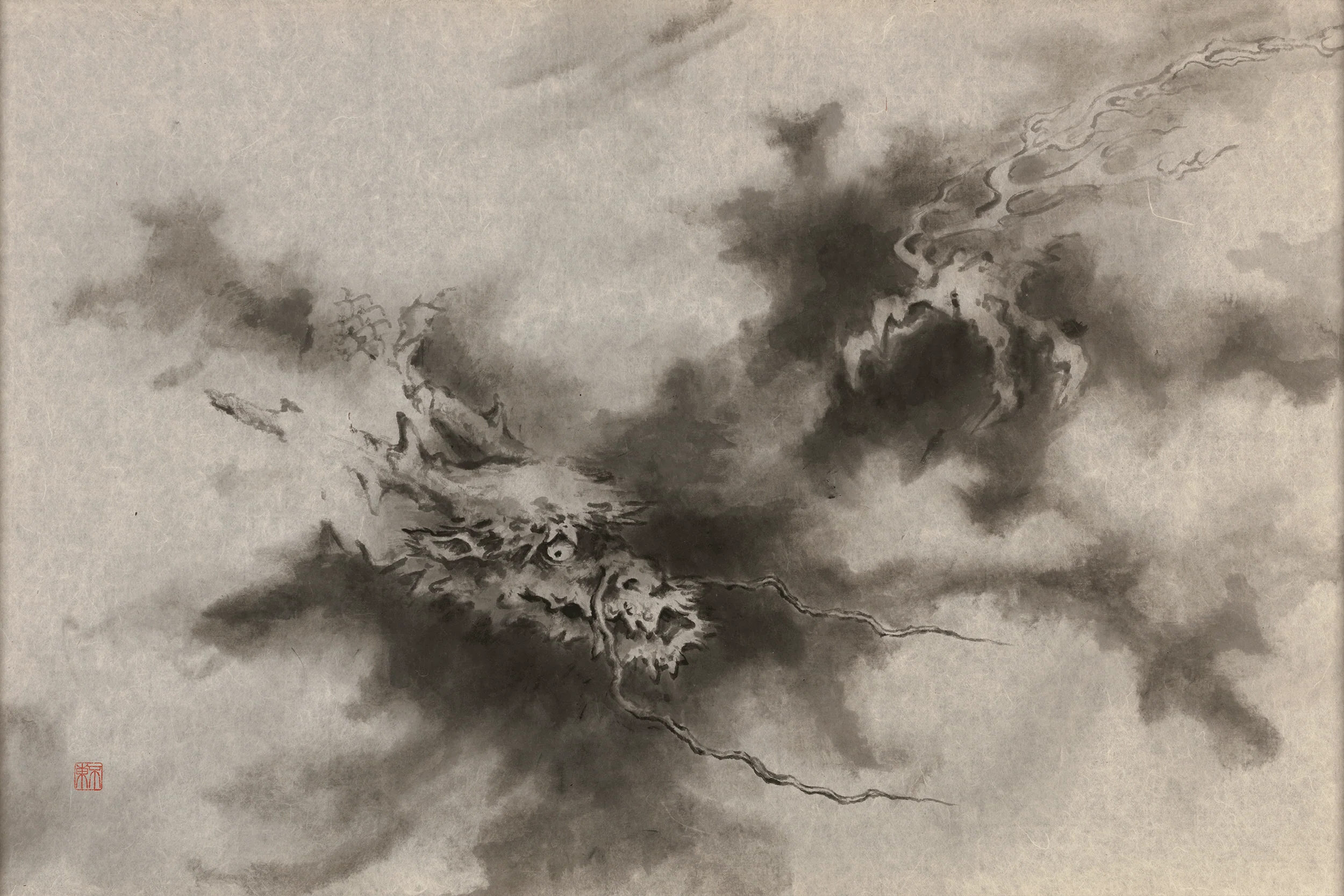 Pair of Dragons in Clouds by Prime Minister Morihiro Hosokawa - Image 3