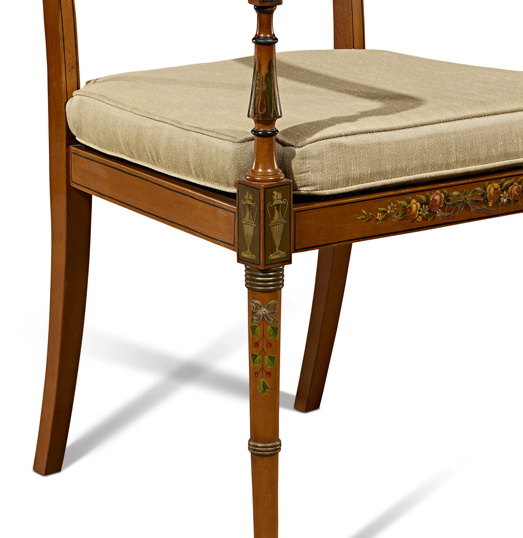 Pair of Edwardian Satinwood Cane Chairs - Image 5